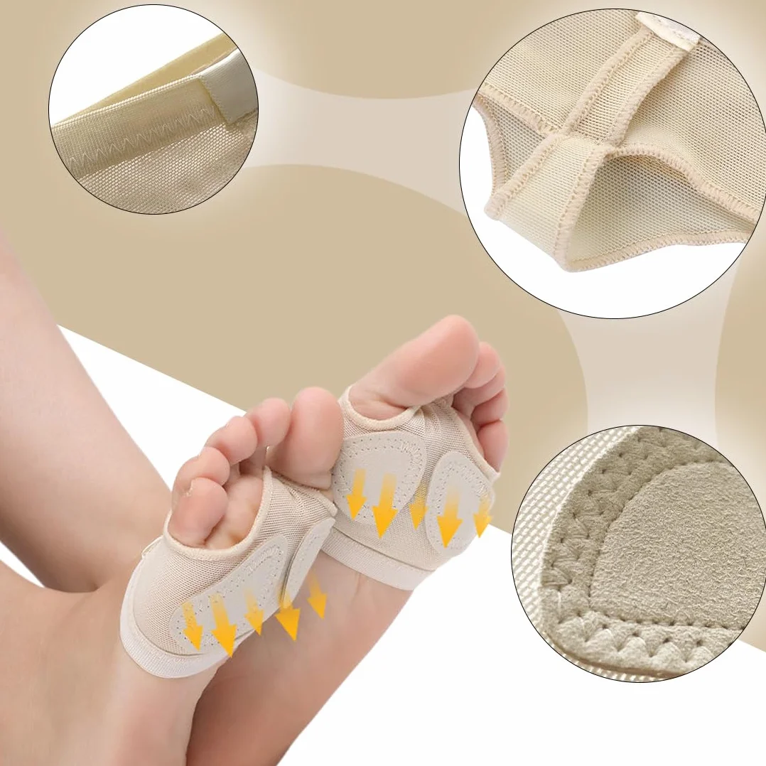 Coussinets métatarsiens Danse 1 paire protecteurs semelle antidérapant avant-pied simili cuir gymnastique Pilates
