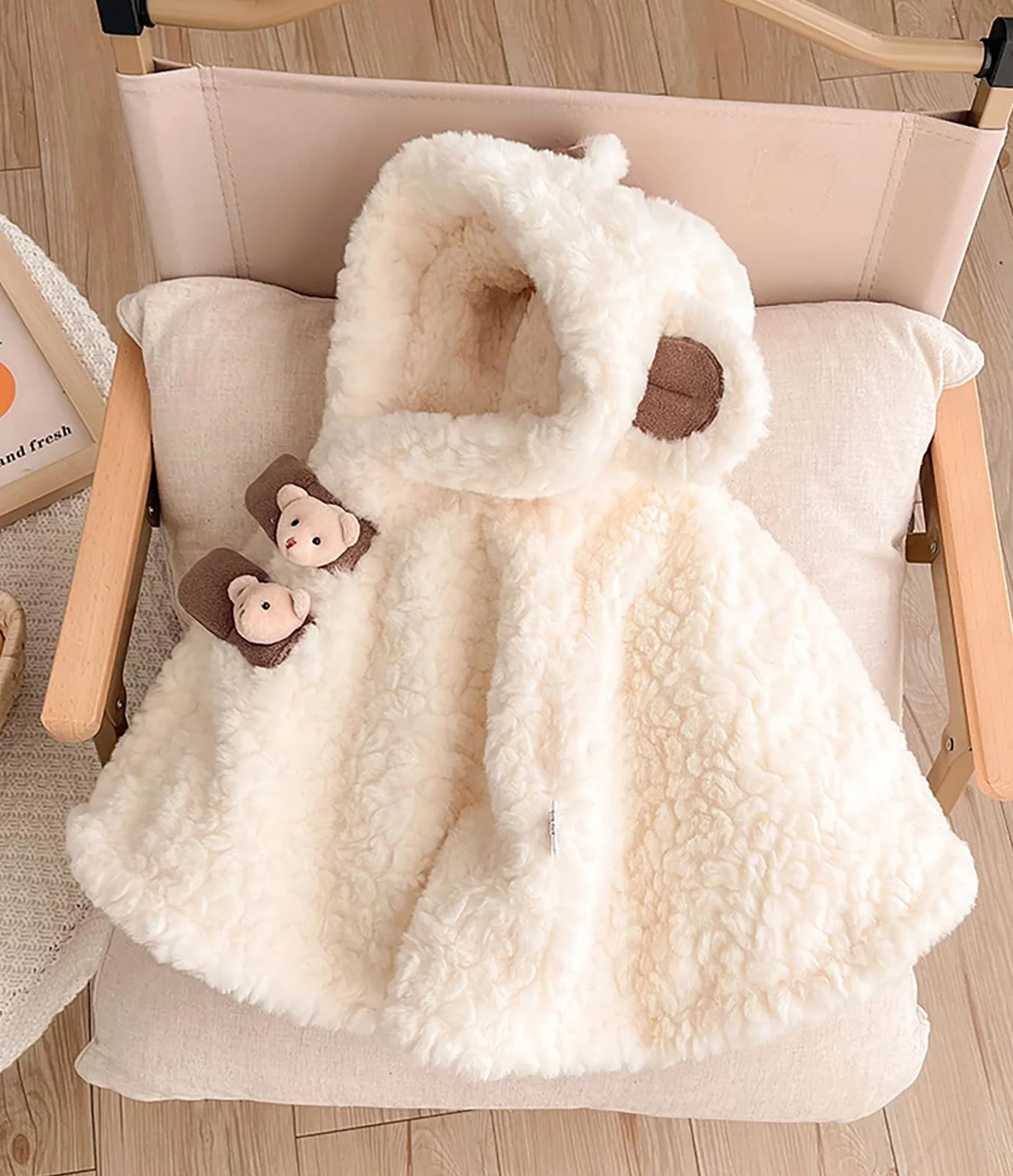Mignon Cape à Capuche Bébé Garçon Filles Sweat Laine Poncho Coupe-Vent Hiver Automne Vêtements Extérieur Chaude Châle Enfants 0-3ans
