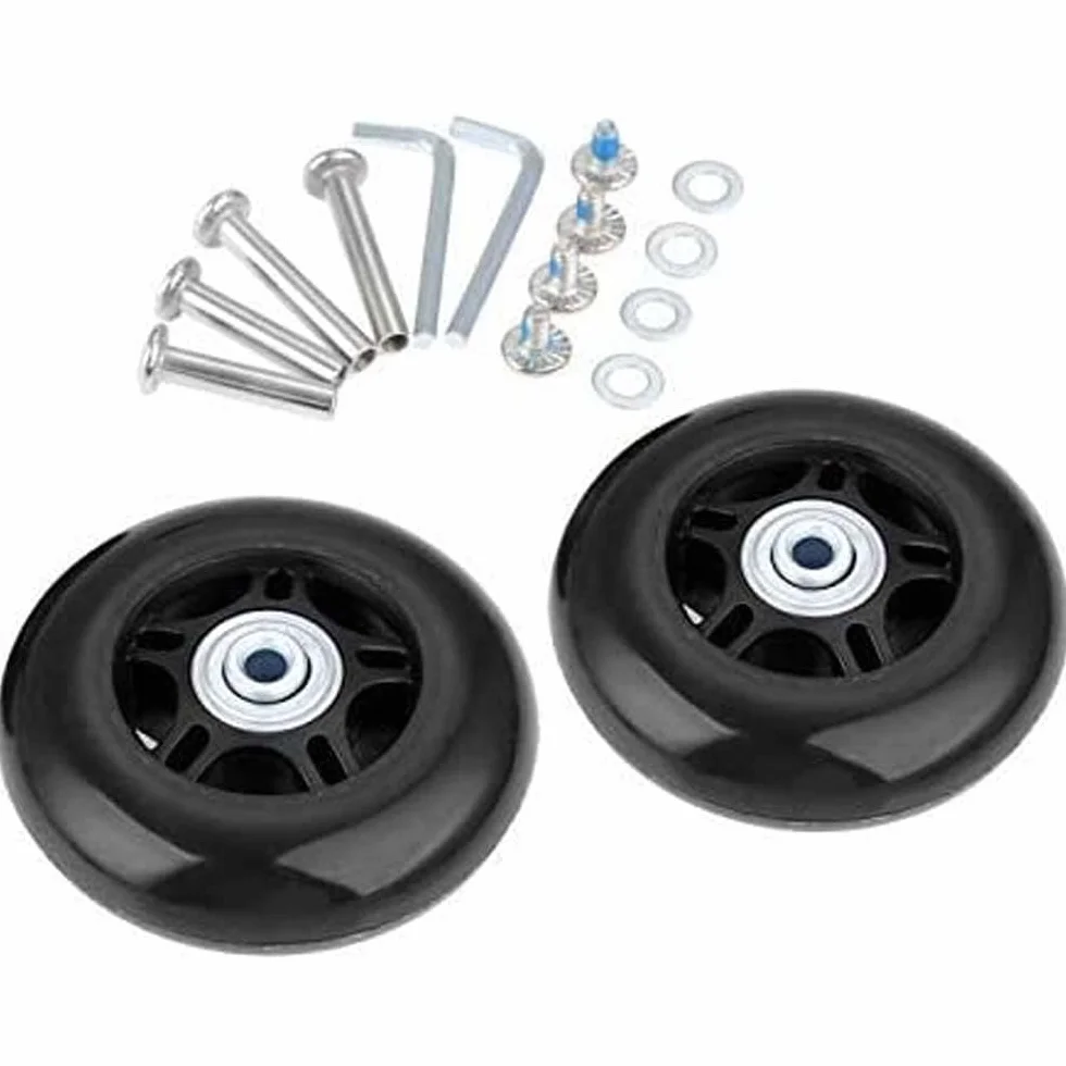 Lovetao Roues de valise en caoutchouc pivotantes avec roulements 6 mm, essieux 30-40 mm, remplacement bagages OD 40-90 mm