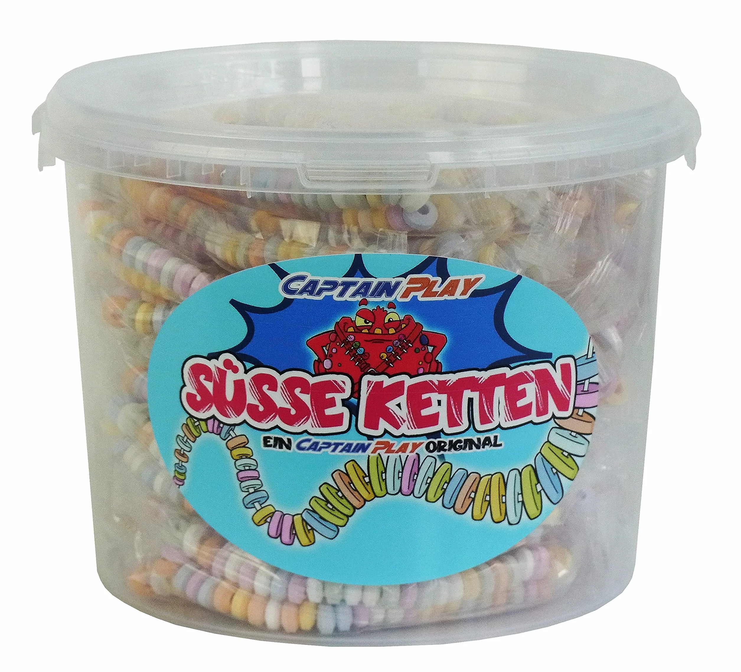 CAPTAIN PLAY Boîte Spéciale avec 50 Colliers Sucrés en emballage individuel, Candy Box avec Colliers Dextrose
