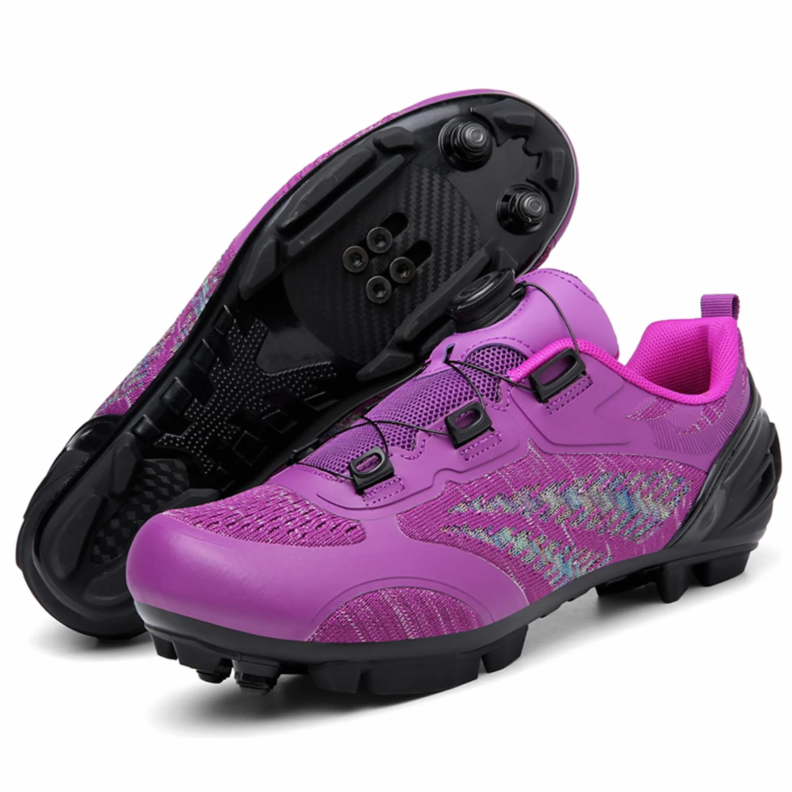 SDEQA Chaussures de Cyclisme pour Femme Compatibles Look SPD SPD-SL Delta Cleats VTT
