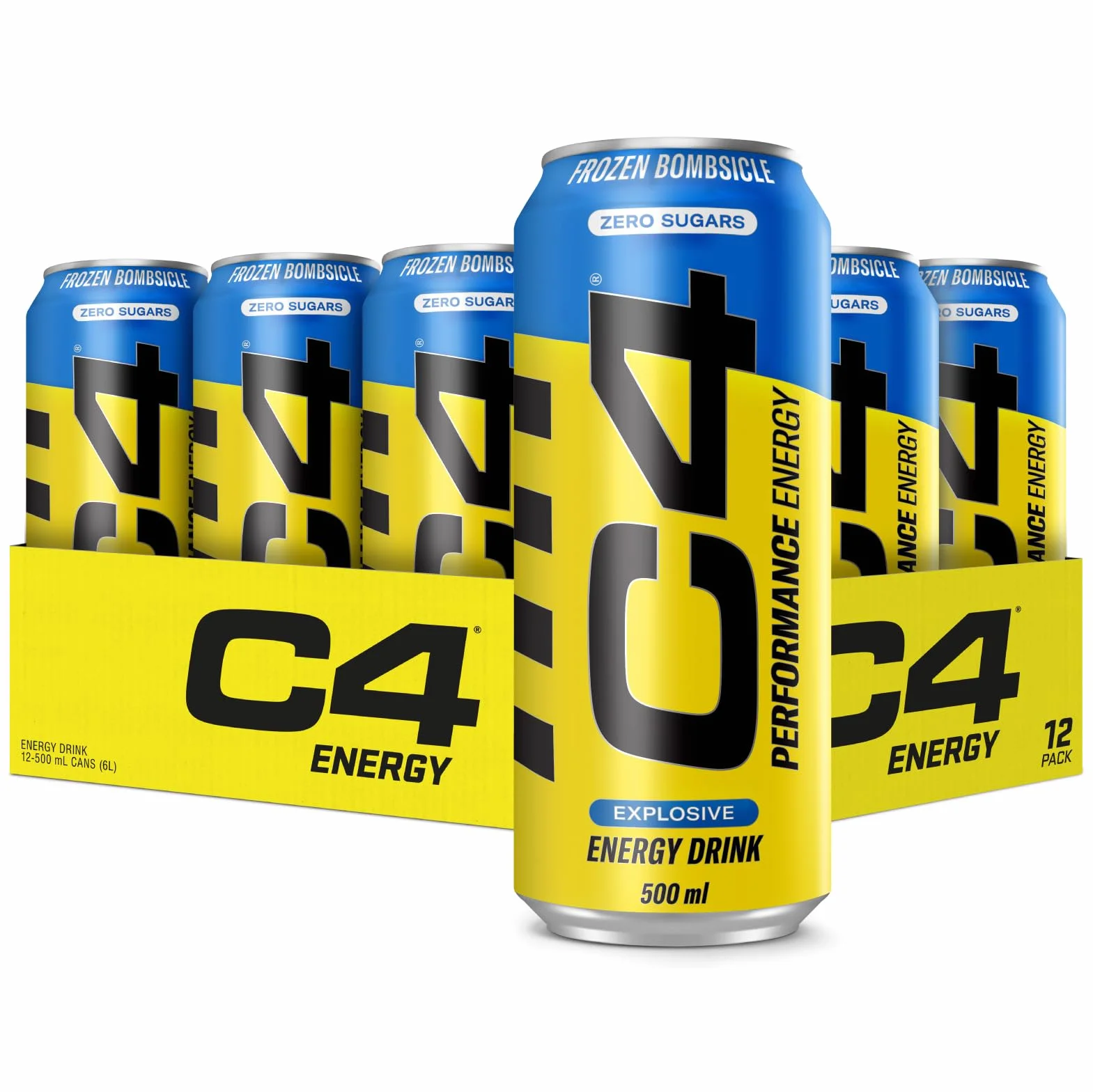 Cellucor C4 Performance Energy Carbonated 500ml x 12 Frozen Bombsicle Multi-ling