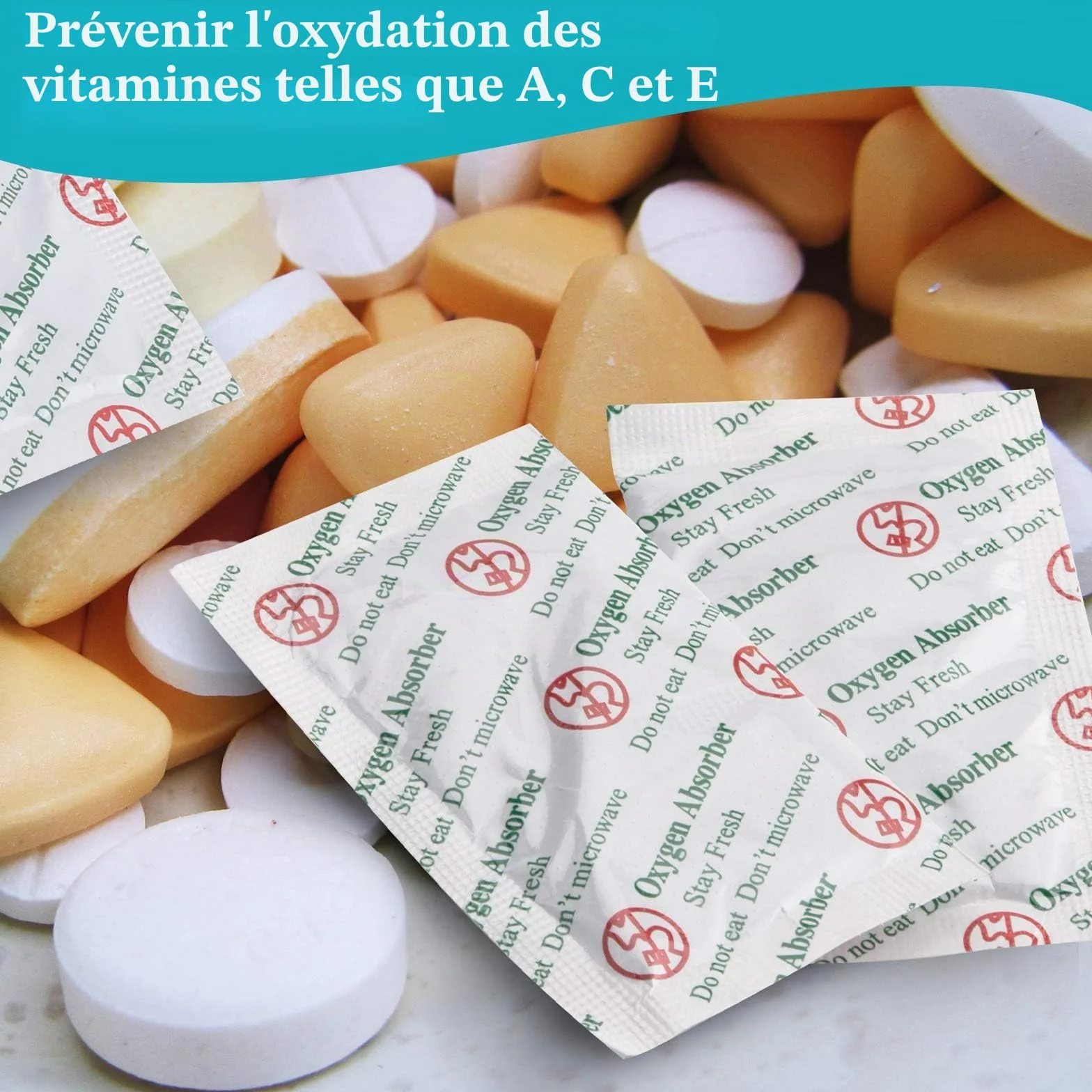 2000CC(30-Pack) Paquets d'absorbeurs d'oxygène de Qualité Alimentaire pour le Stockage d'aliments Séchés et à Long Terme Faits Maison, Stockés dans un Sac Sous Vide
