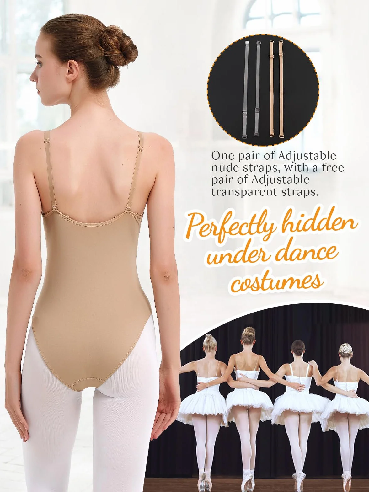 Justaucorps de ballet pour fille sans coutures - Sous-vêtements de danse nude