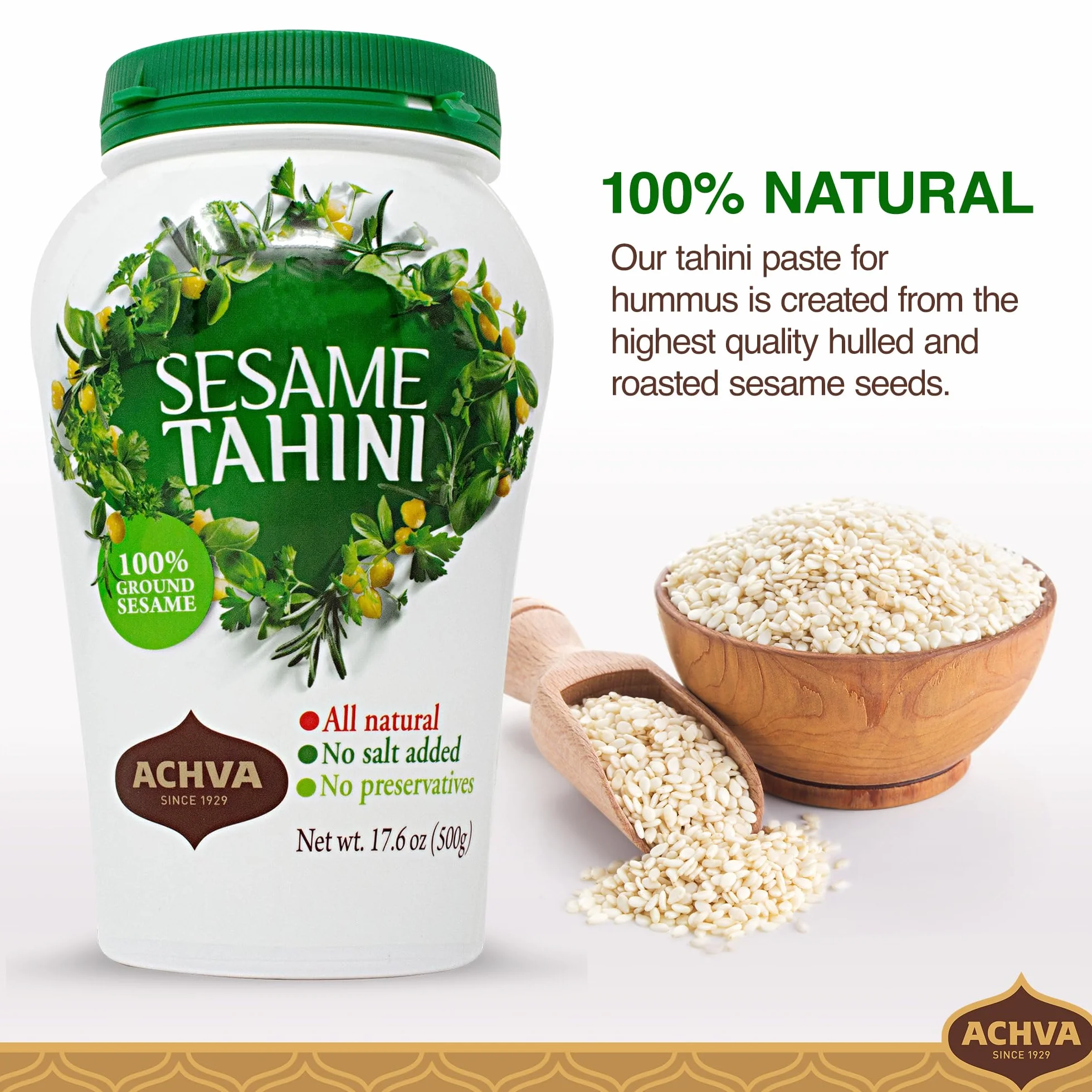 Achva Tahini Crushed Sesame Seeds, 17.6 Ounce