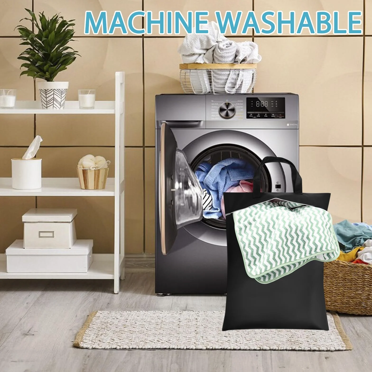 Sac a Linge Sale Voyage Impermeable 45x57 cm Pliable pour Vetements Mouilles Maillots de Bain Voyage Sport Gym