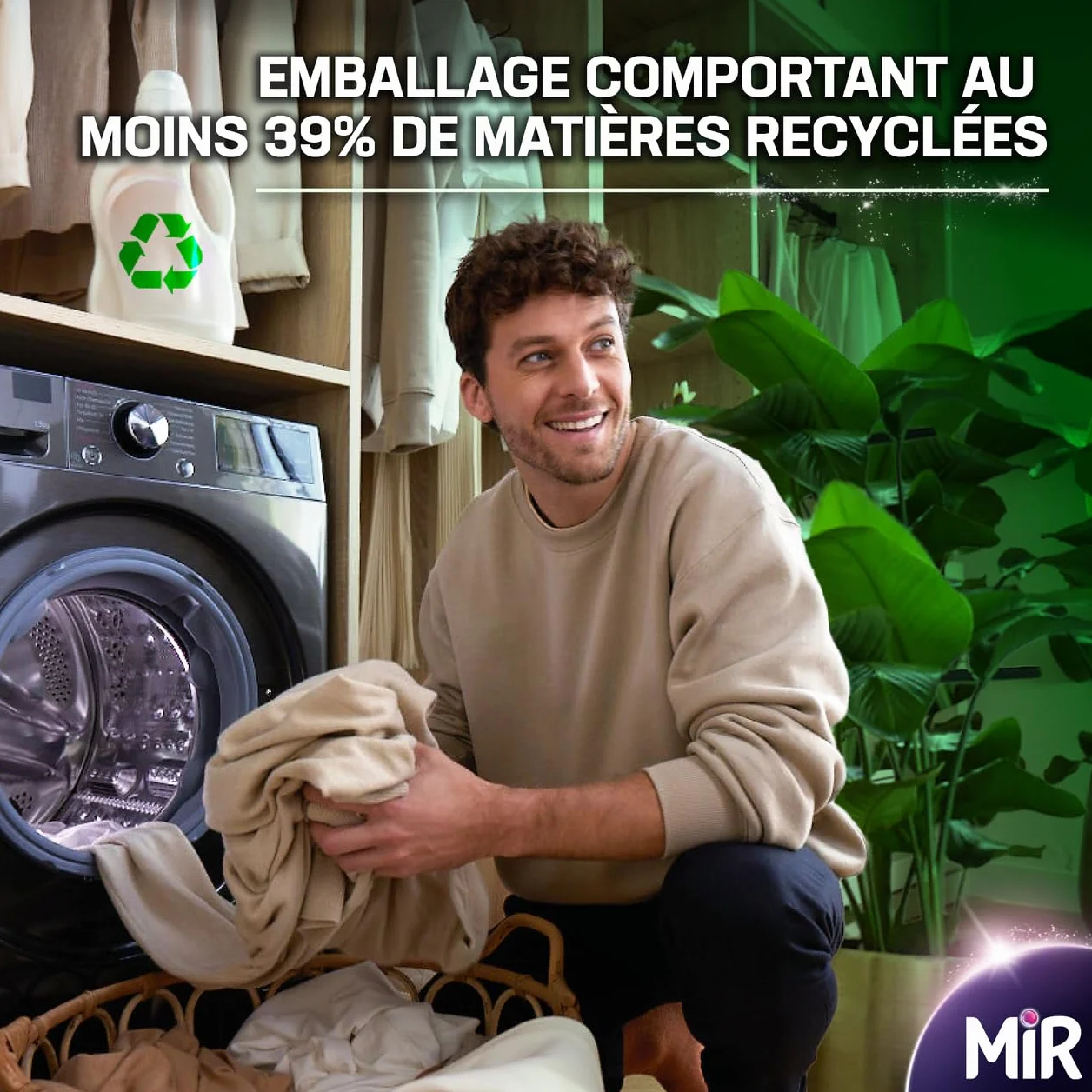 MIR, Lessive Liquide Couleurs, Main & Machine, Raviveur, Formule Unique 3en1, Fraicheur, Fibres, Anti Bouloche, Nettoie avec Soin, 54 Lavages