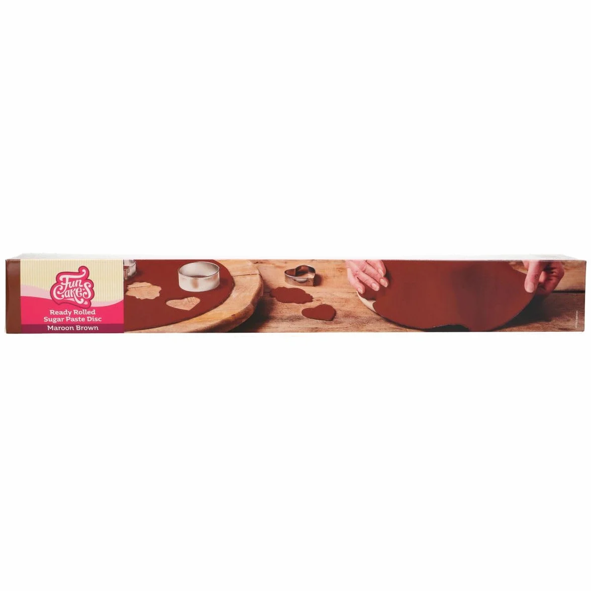 FunCakes Ready Rolled Sugar Paste Disc Maroon Brown: Saveur Vanille Délicate, Déjà Roulé, Facile à Utiliser, Idéal pour Décorer les Gâteaux, 430 g