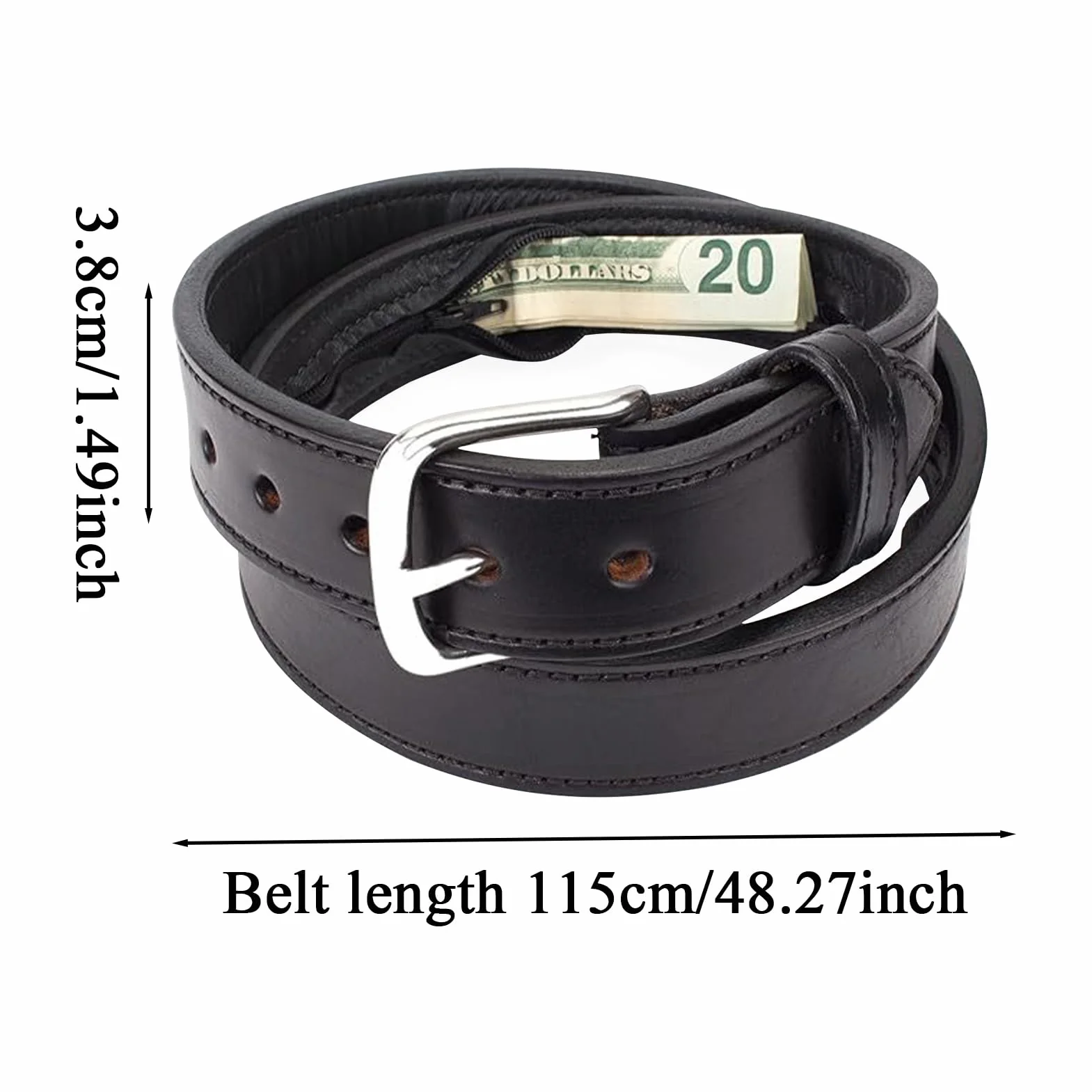 Ceinture Porte-Billets Anti-Vol Homme, Accessoire de Sécurité pour Argent et Bijoux