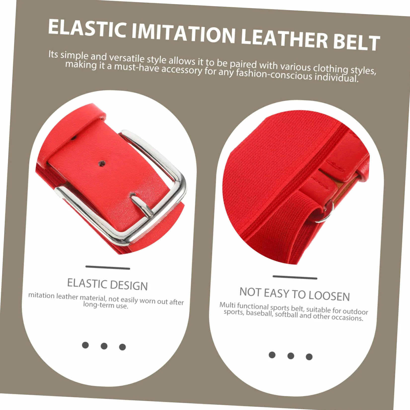 YARNOW Ceinture Élastique Pantalon Baseball Blanc Acier Homme