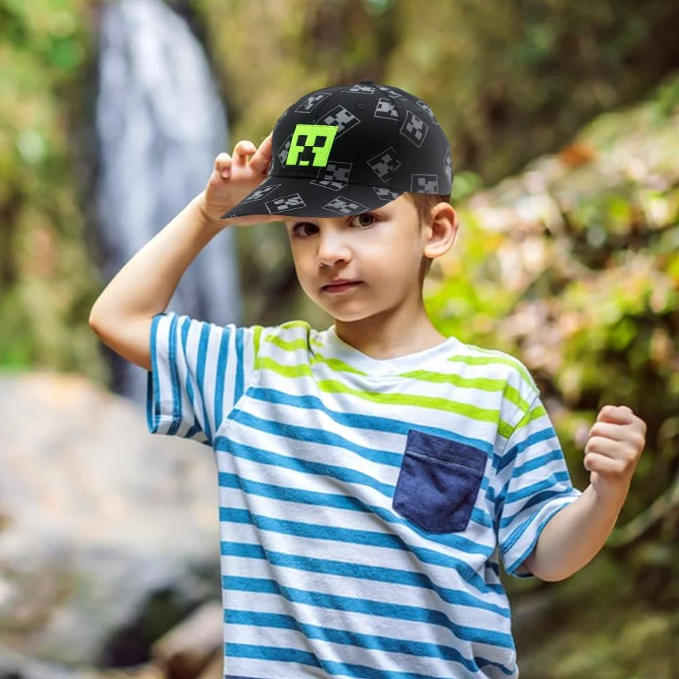 Casquette Baseball Enfant 2 Pièces Chapeau Réglable Animé Visière Adjustable