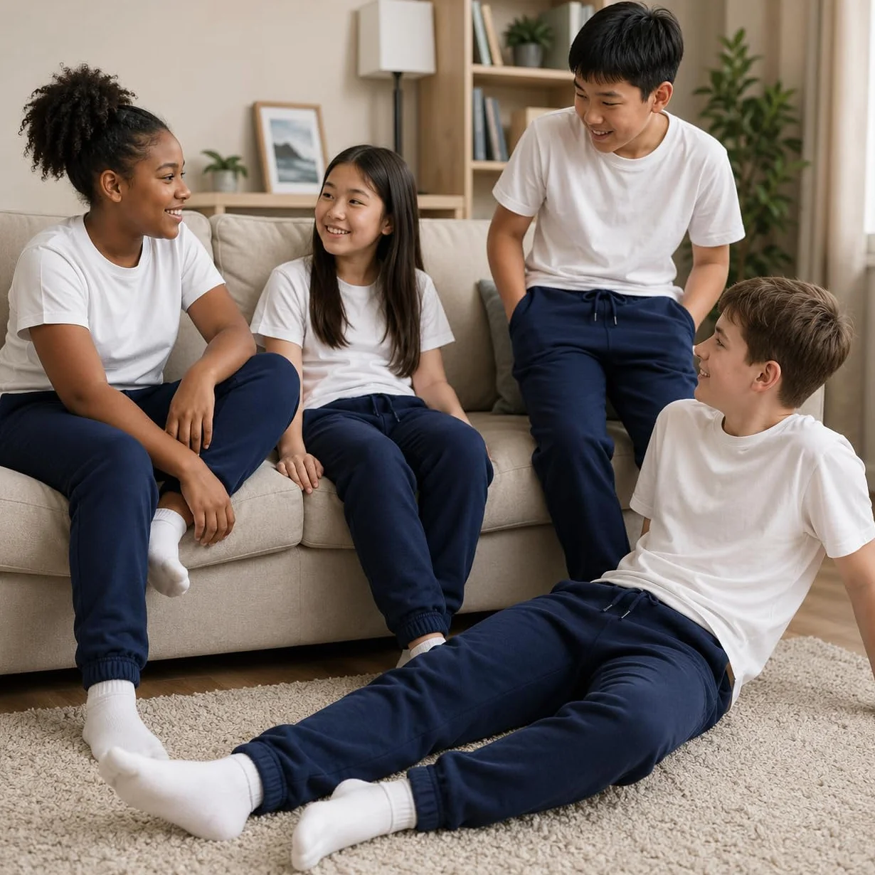 COSHAL Pantalon de jogging enfant polaire garçons filles école sport décontracté