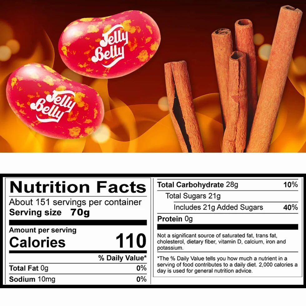 Jelly Belly Hot Cinnamon (cannelle), 70 g