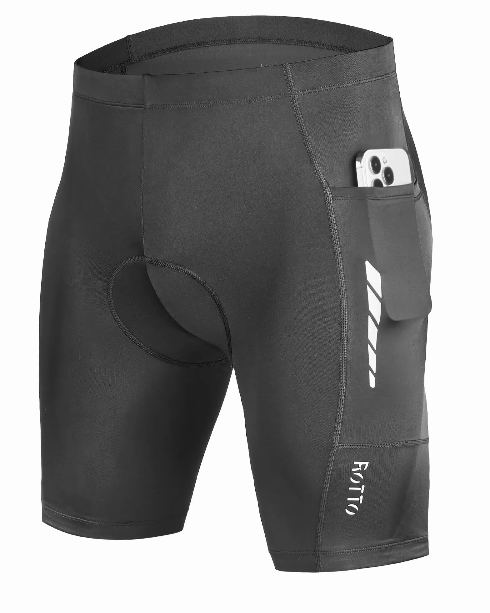 ROTTO Cuissard Cycliste Homme Rembourrage Gel Pantalon Cyclisme Respirant Poches Vélo Course VTT BMX