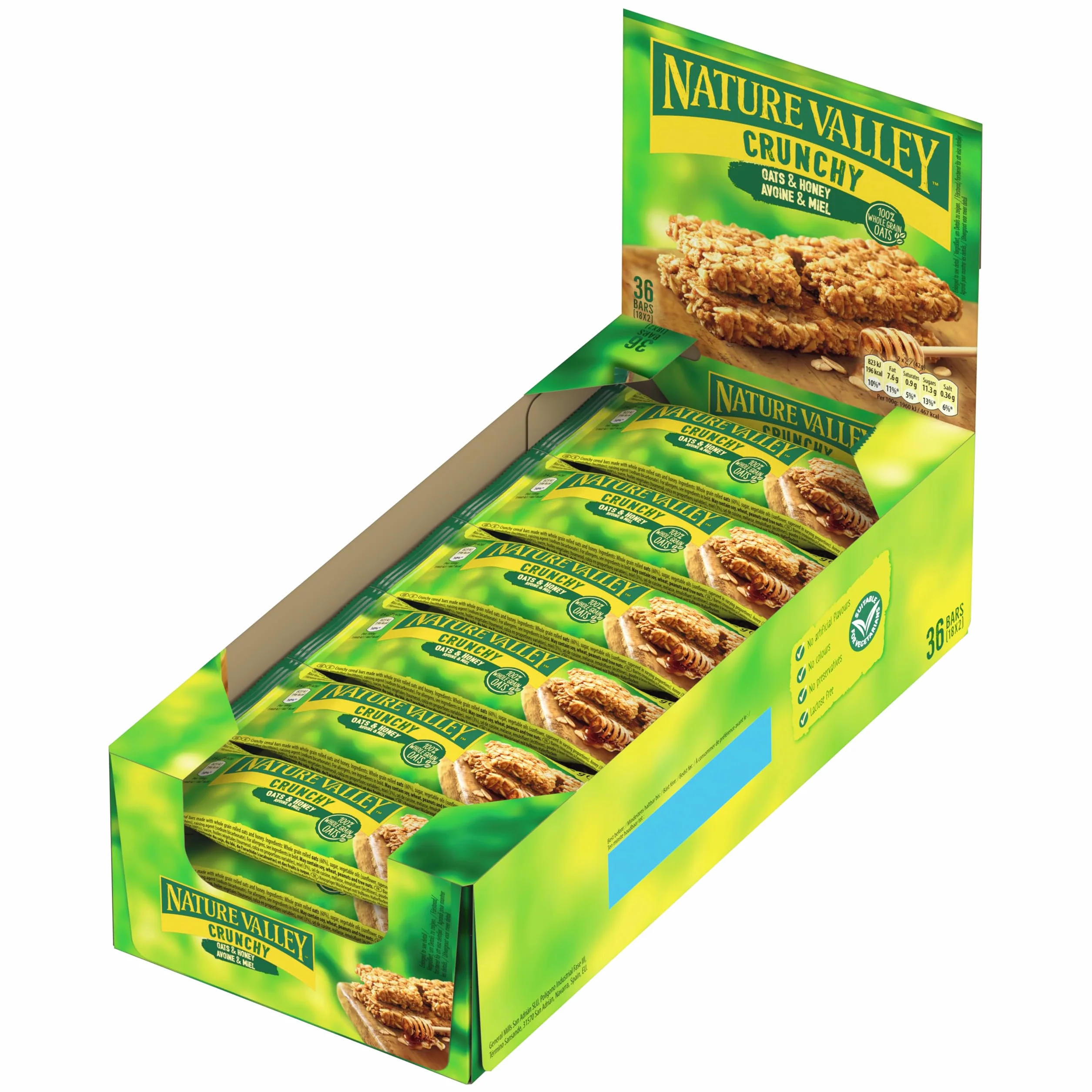 Nature Valley - Barre Granola Flocon Avoine & Miel Croustillant 42g (Lot De 18)