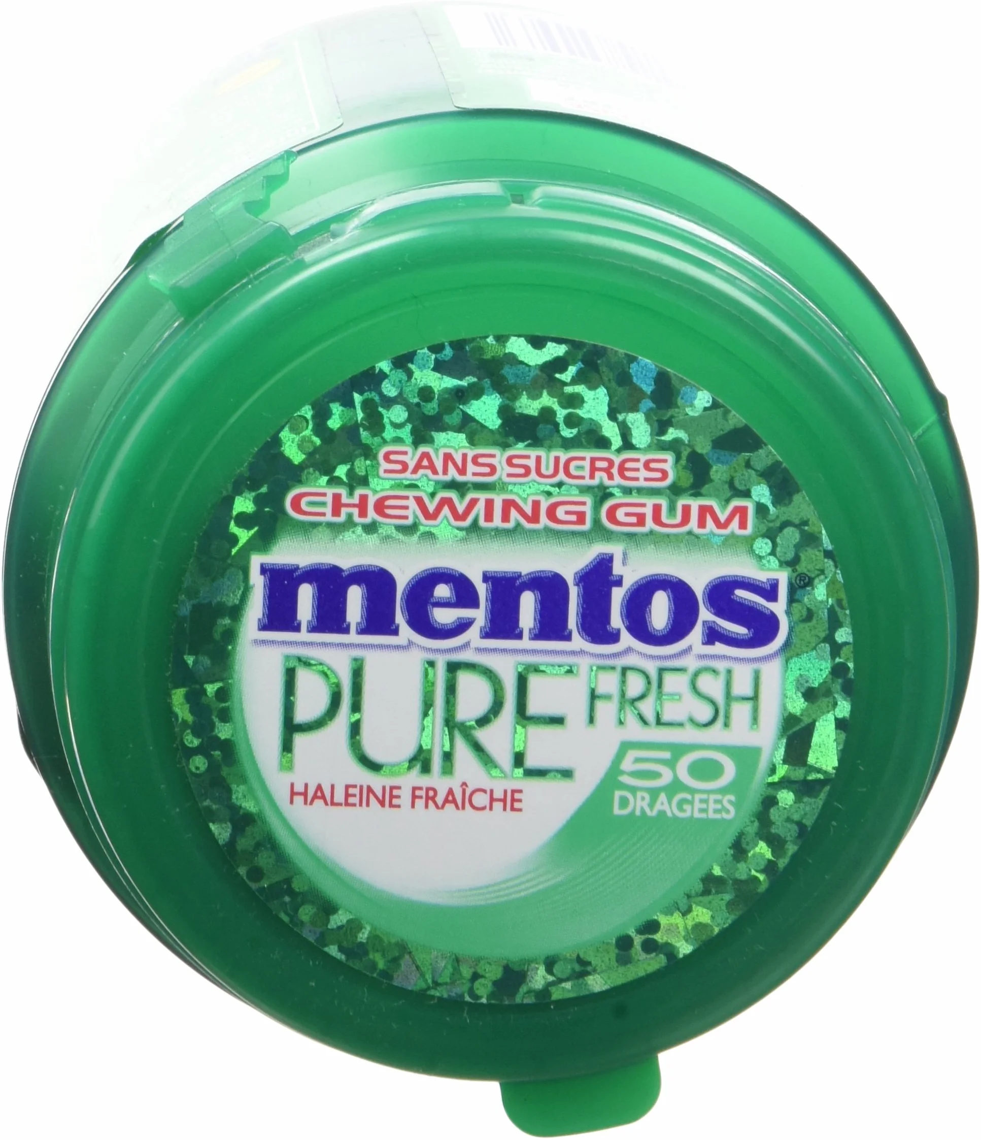 Mentos Pure Fresh Chewing Gum sans Sucres 50 Dragées 100 g - Lot de 6