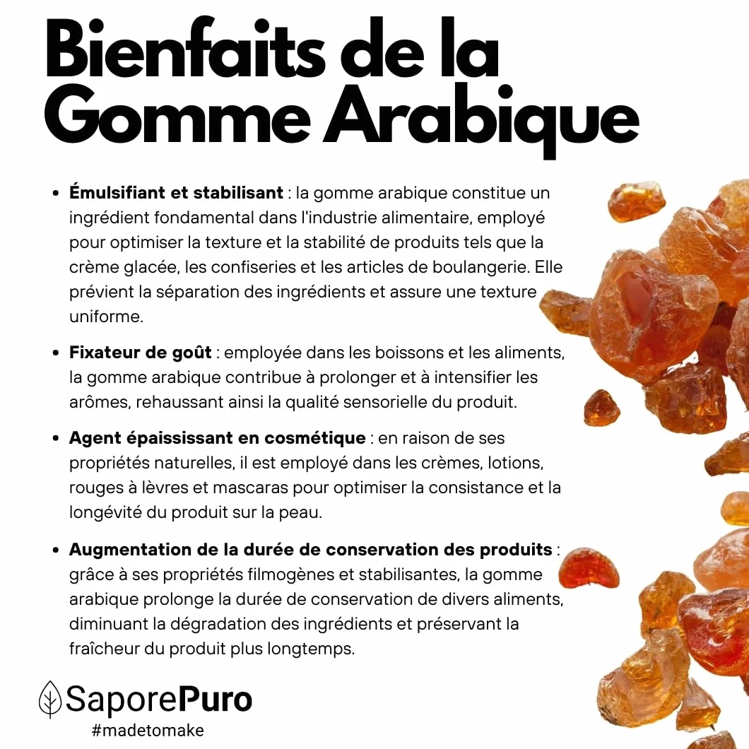 Saporepuro Gomme Arabique en poudre 1000 gr - 125 gr - 50 gr