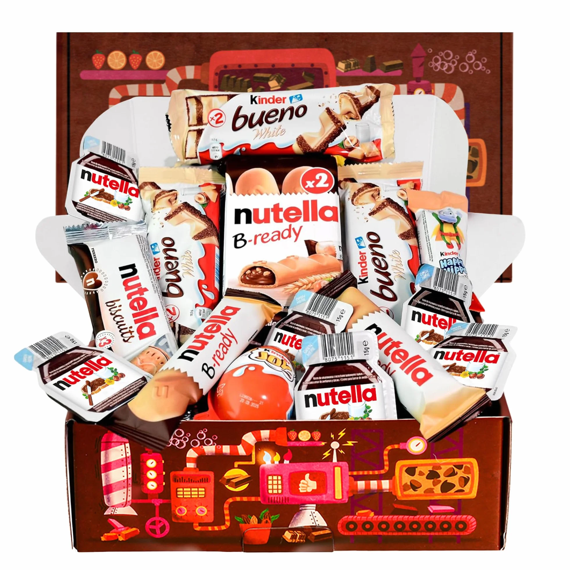 Coffret Cadeau de Chocolats Kinder | Cadeau Original d’Anniversaire, pour Enfants et Couples : Kinder Bueno, Happy Hippo, Schoko-Bons, Kinder Joy.