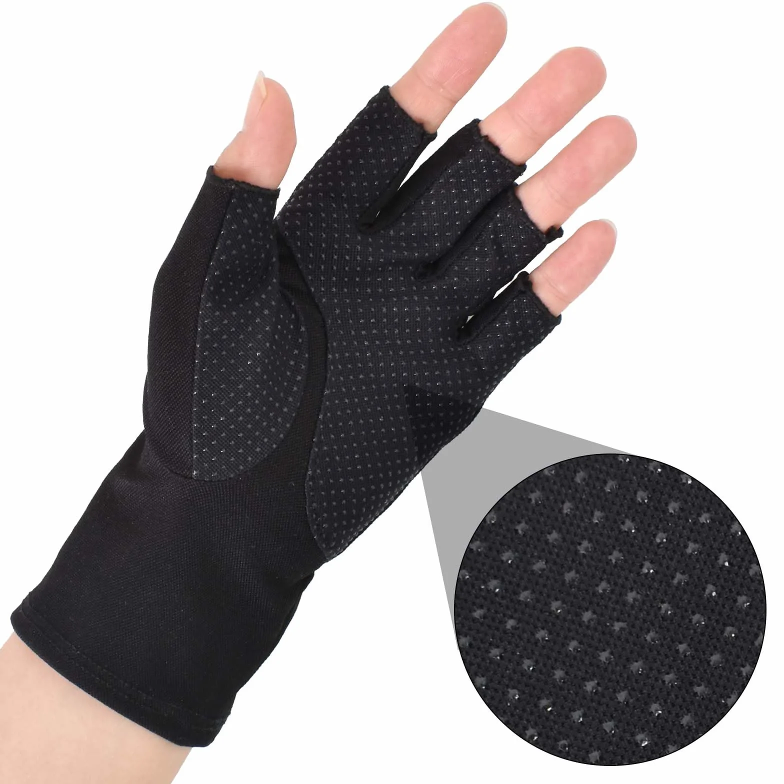 Gants de Cyclisme Hommes Demi-Doigts Anti-dérapants Protection Anti-UV Mitaines Solaires Minces Conduite Moto Golf