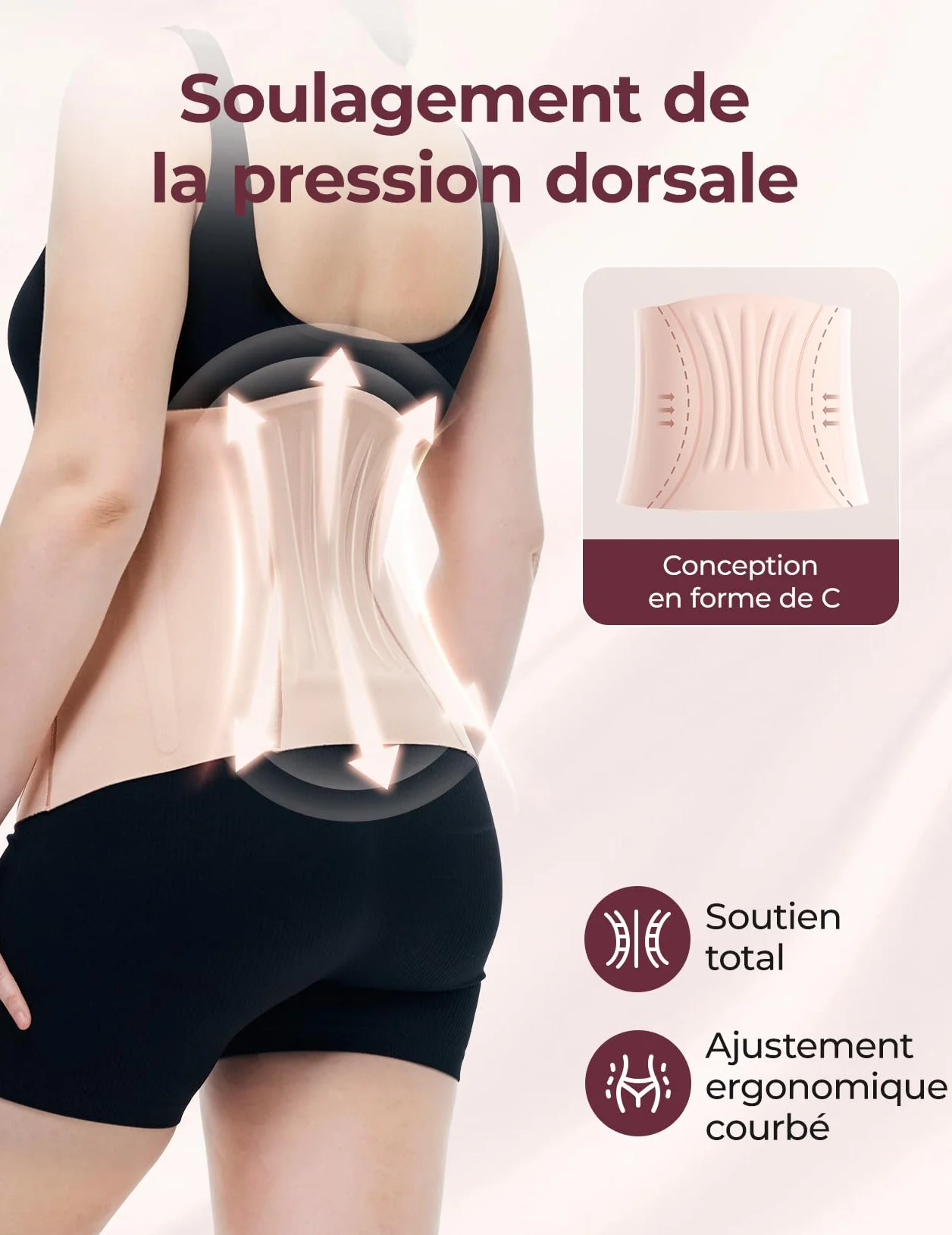 Momcozy Ergowrap Ceinture Post Accouchement, Ceinture Abdominale avec Lift 3D et Soutien Lombaire, Standard M