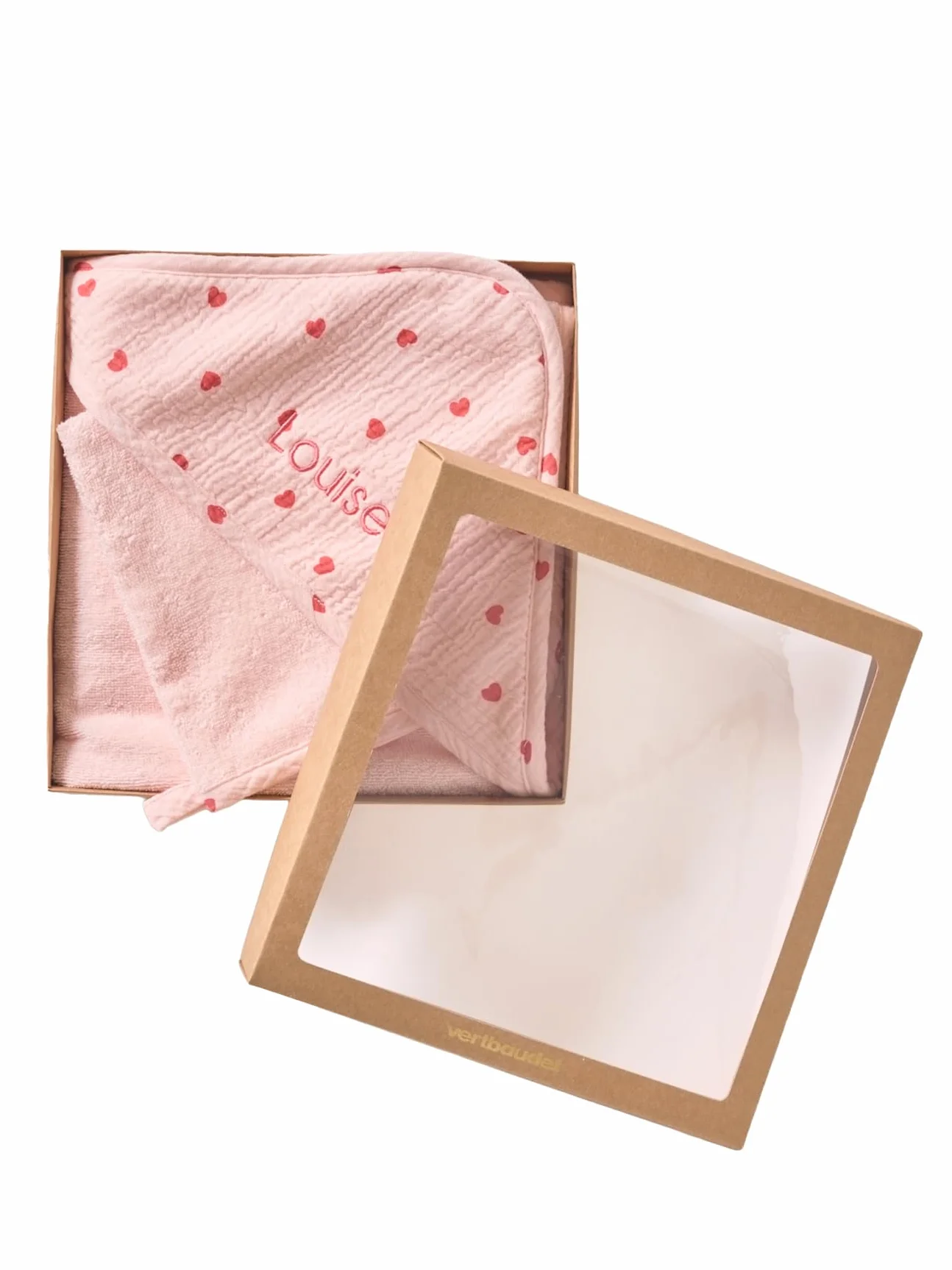 VERTBAUDET Cape de bain MON COEUR gant de toilette