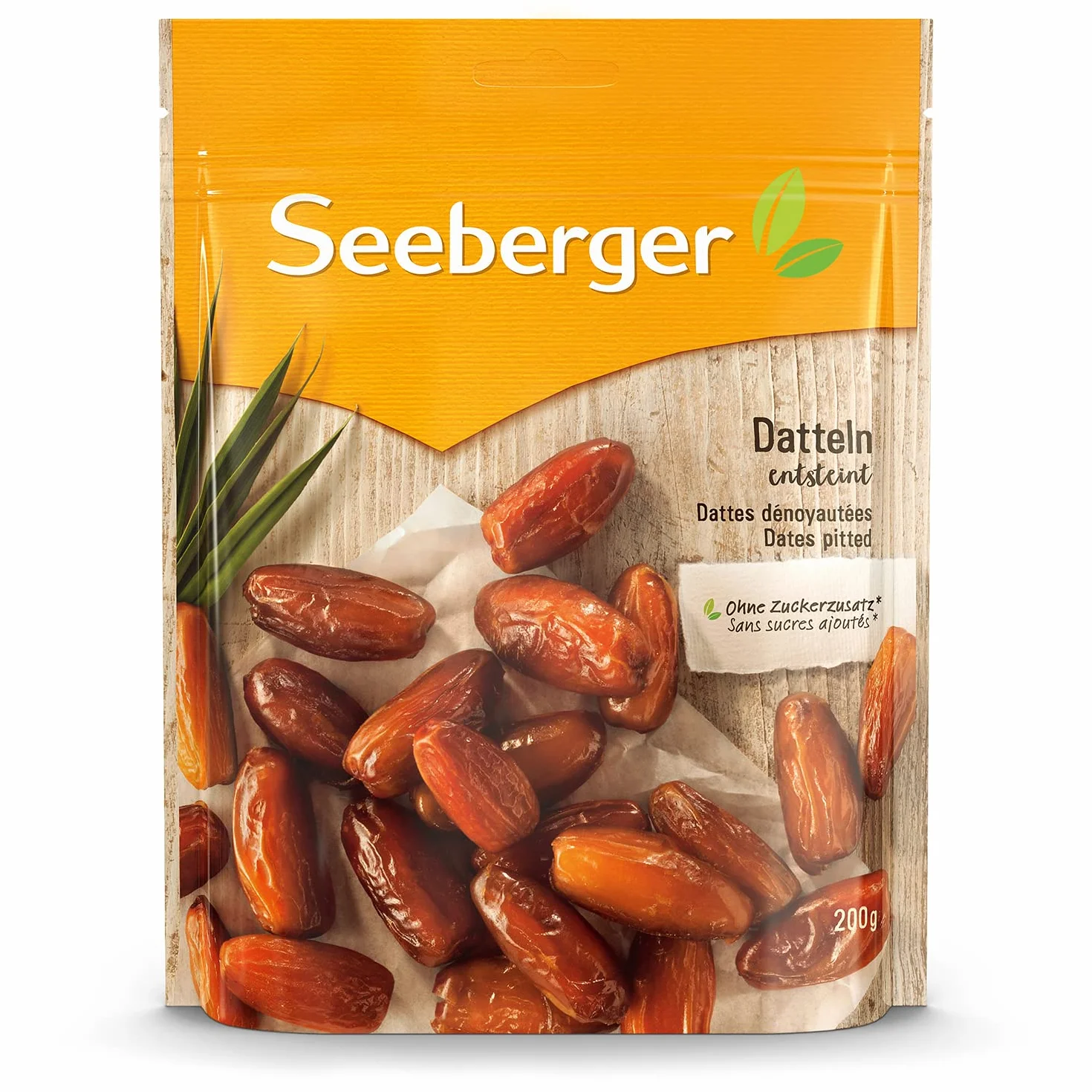 Seeberger Dattes : Dattes au goût de miel à la chair crémeuse - pour sucrer naturellement les plats - dénoyautées, séchées et non soufrées - sans ajout de sucre (1 x 200 g)