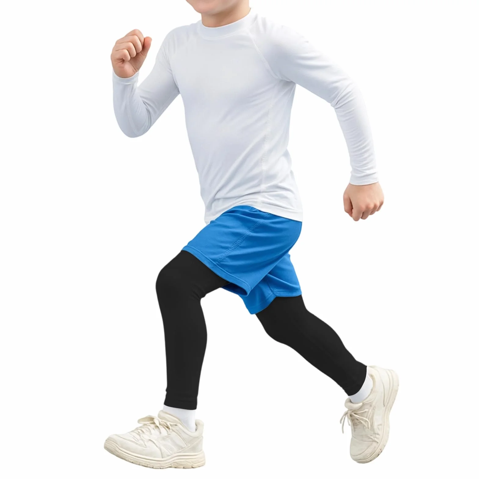HYCOPROT Pantalon de Compression Garçons Collants Leggings Enfants Respirant Sportif Séchage Rapide Base Layer Sport Football Basket-Ball