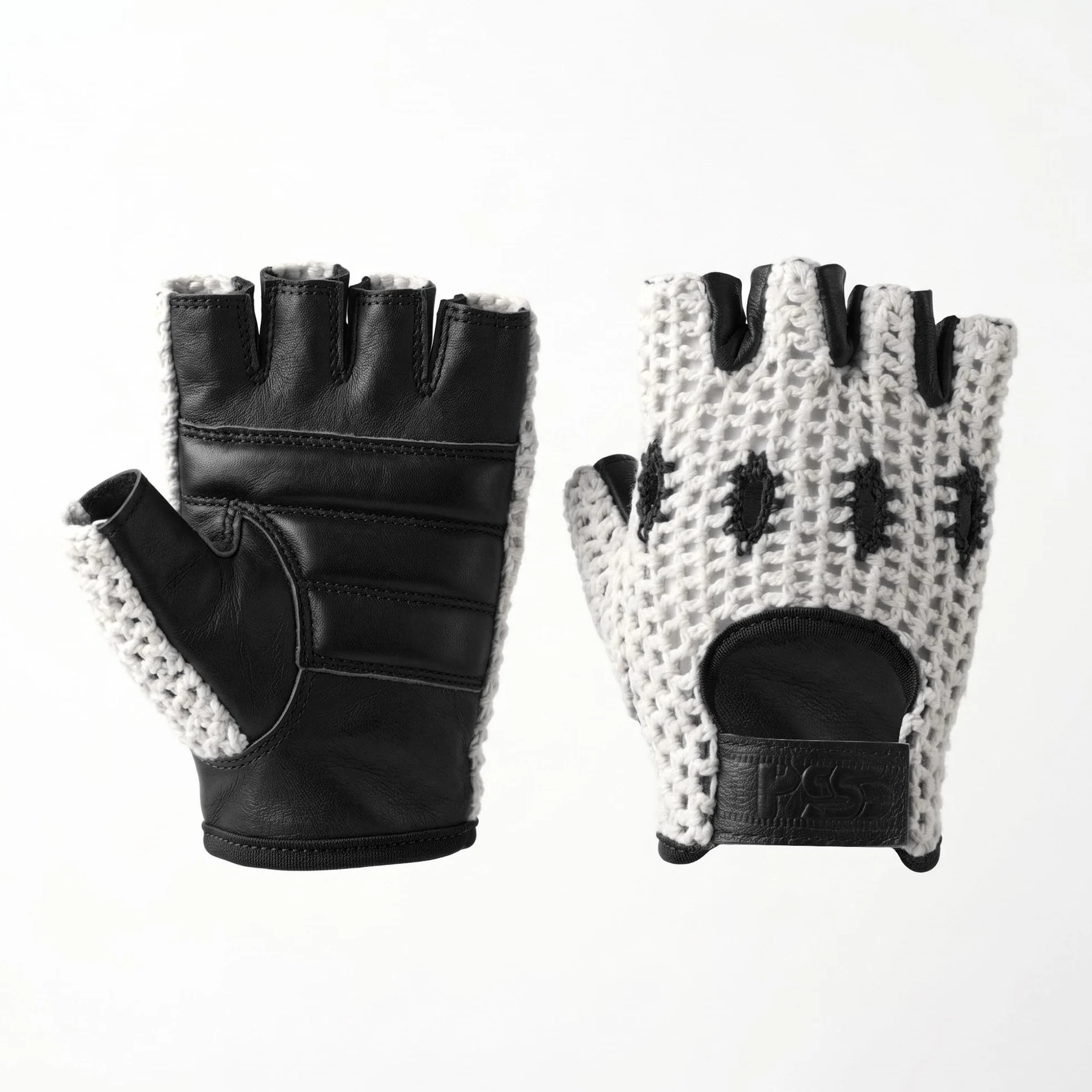 Mitaines Cuir Crochet Homme Conduite Vélo Cyclisme VTT Sans Doublure Demi-Doigts Rembourré Noir Rouge Camel