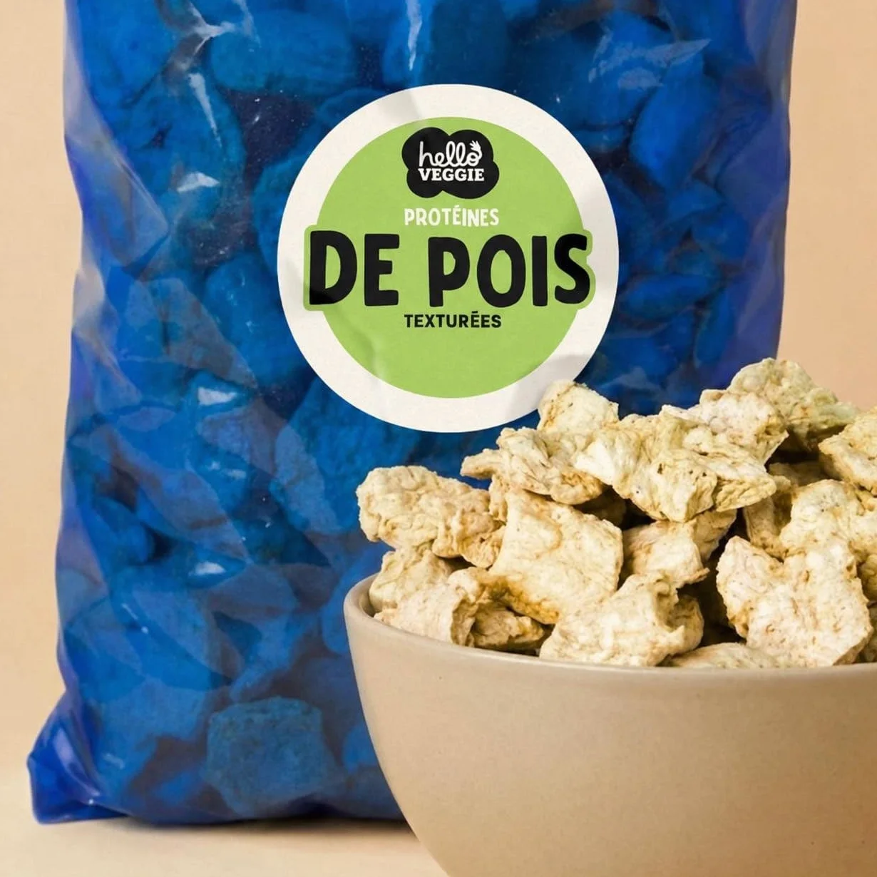 Protéines de Pois Texturées Médaillons 850g - Haute Teneur en Protéines Végétales - Alternative à la Viande Vegan - Riche en Fibres - Idéal Cuisine Végétarienne, Sport & Meal Prep - Hello Veggie