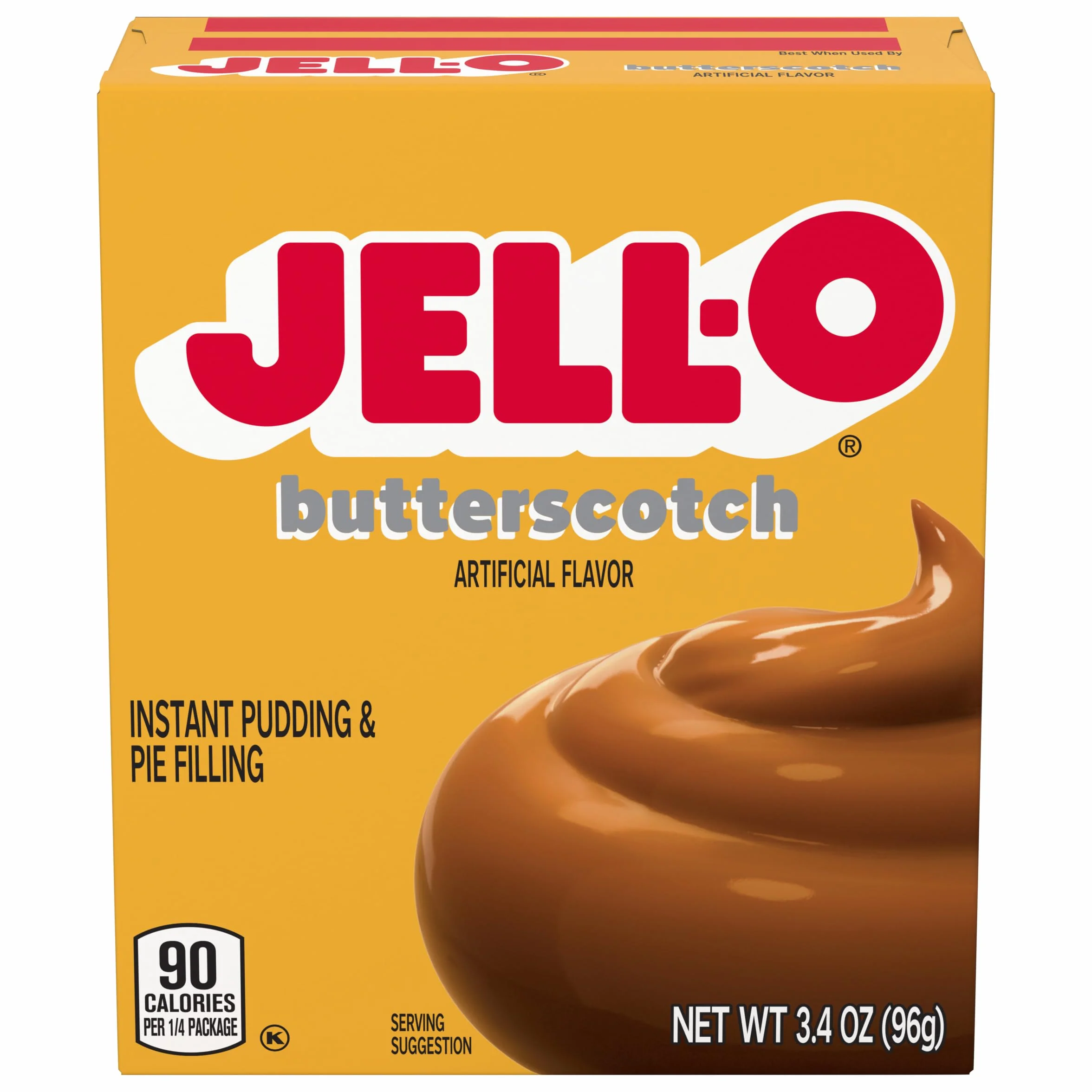 Jell-O Instant Pudding and Pie Filling, Butterscotch, 3.4-Ounce Boxes (Pack of 6)