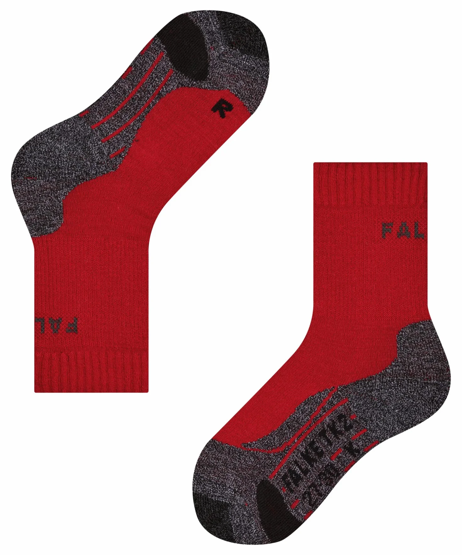 FALKE TK2 K So laine Chaussettes de randonnée Mixte enfant Rouge Fire 35-38