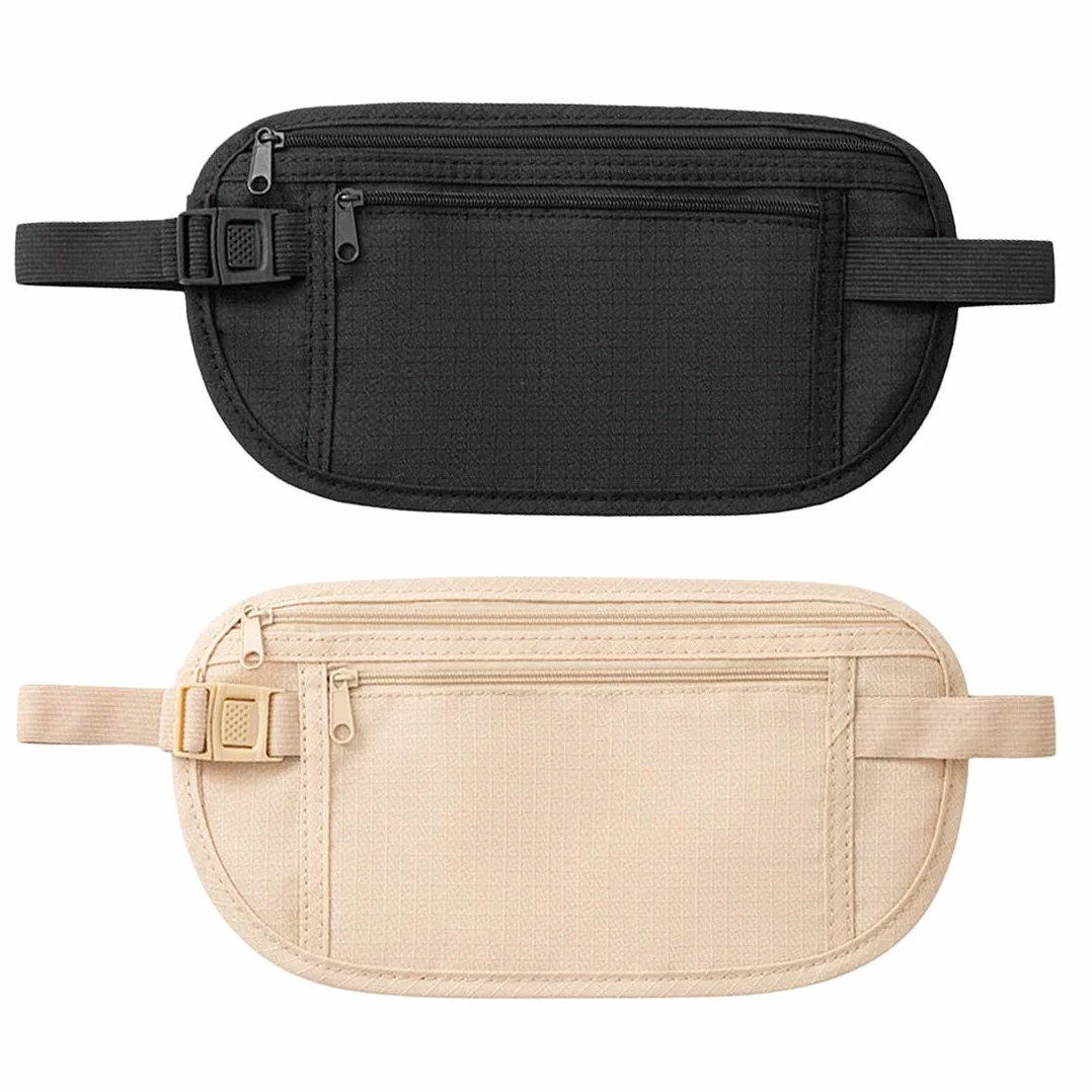 Ceinture d'argent dissimulée antivol RFID pour voyage, sport, téléphone portable