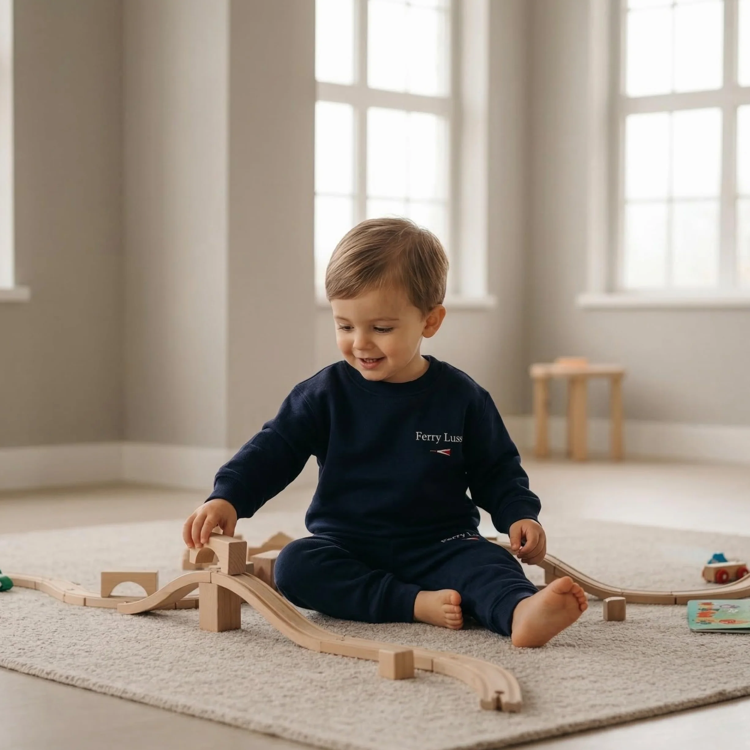 Survêtement Garçon 2-6 Ans Capuche Ensemble 2 Pièces Coton 3 Fils Épais Sweat-shirt Pantalon Jogging