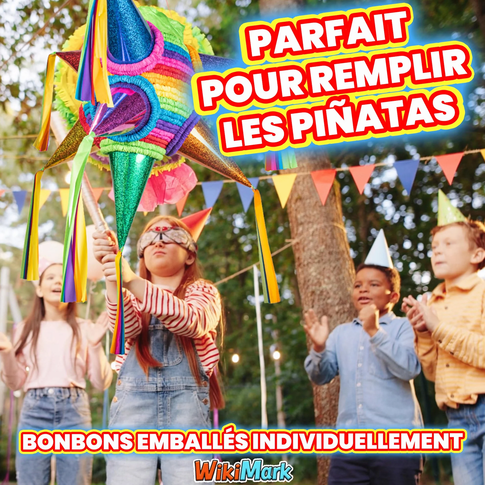 Méga paquet de 500 g de bonbons d'anniversaire. Friandises fourrés à la piñata. Bonbons sans allergènes. Bonbons d'anniversaire pour enfants.