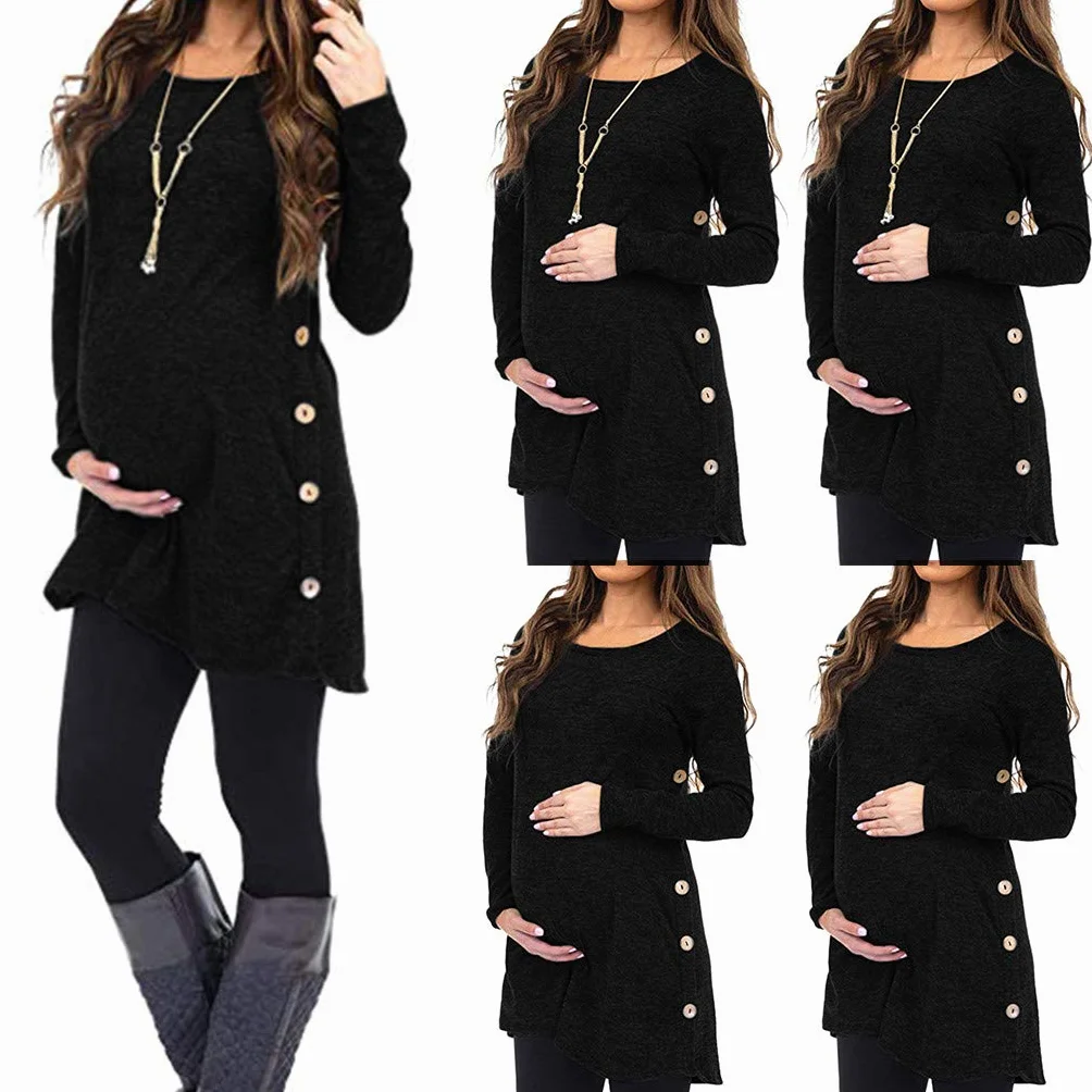Pull de Maternité Sweat à Capuche Zippé pour Femmes Enceintes Veste Casual avec Poches