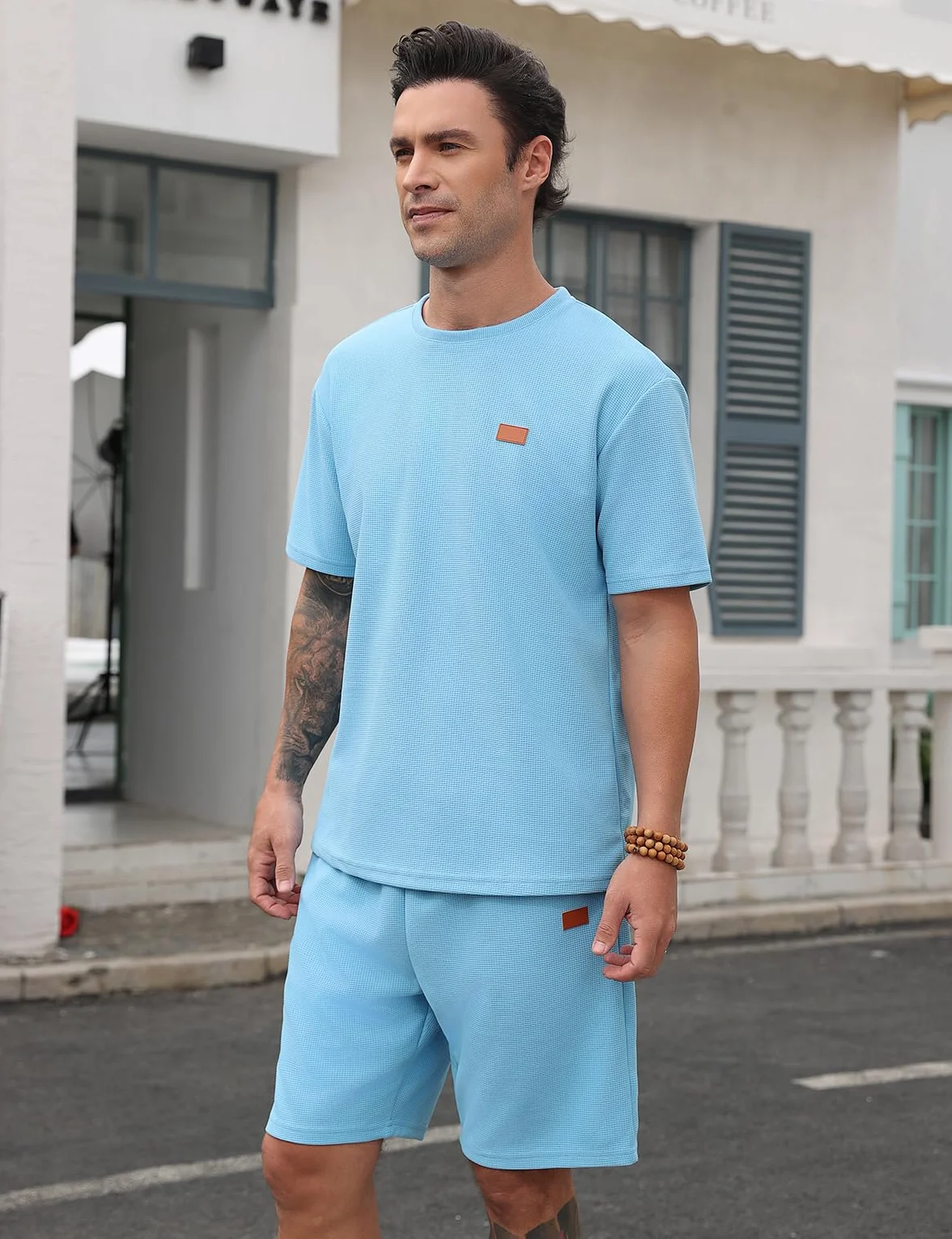 Ensemble de survêtement 2 pièces homme chemise short