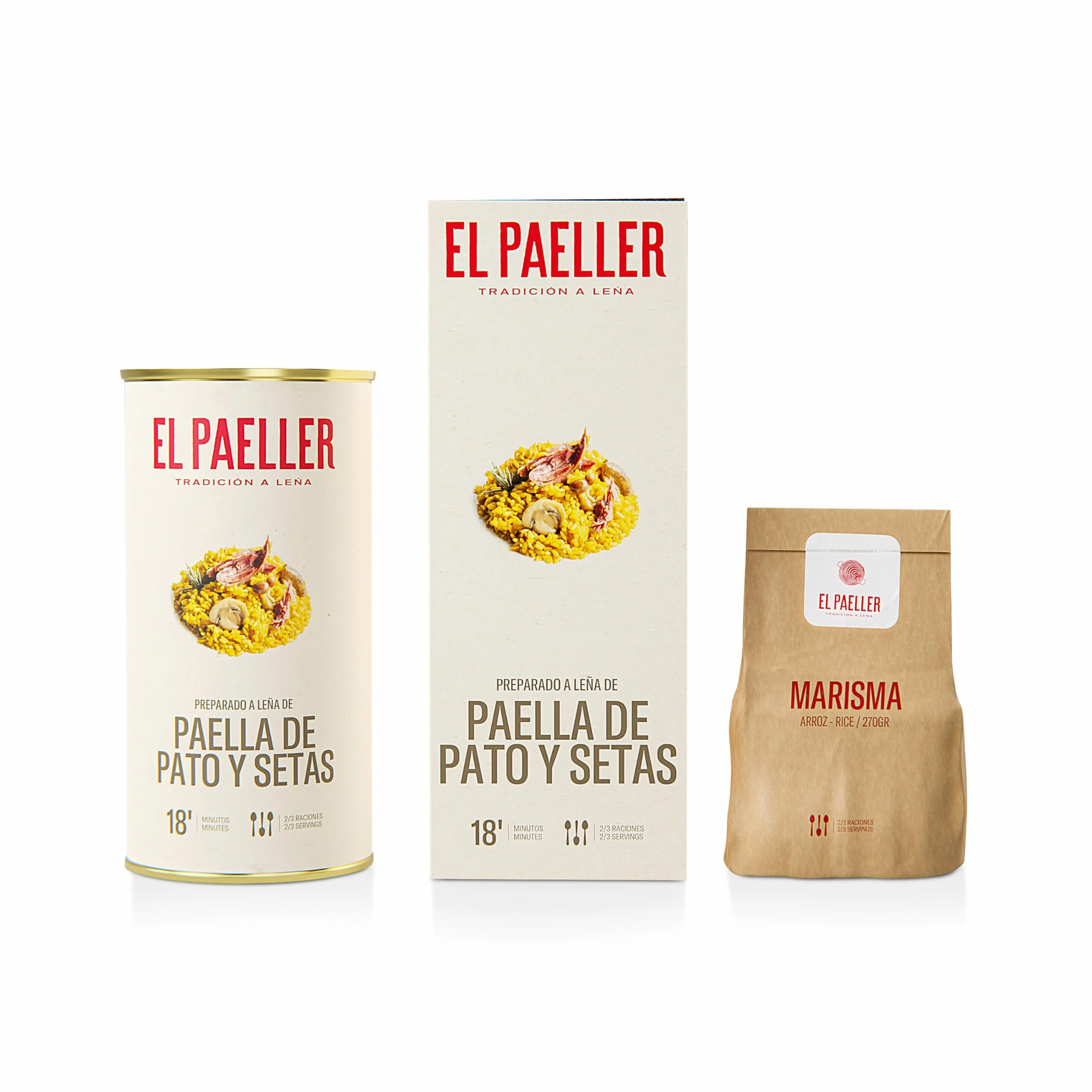 EL PAELLER - Préparation Paella de Canard et Champignons | Ingrédients 100% Naturels | Pour 2-3 Personnes | Facile à Préparer en seulement 18 Minutes | Sans Gluten