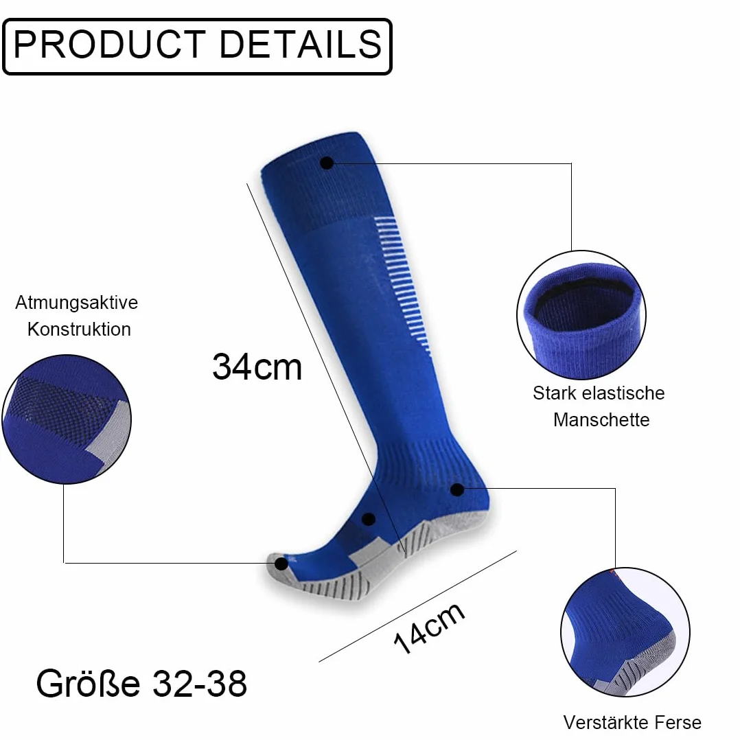 Chaussettes Antidérapantes Foot Enfant Respirantes Absorbantes 5-12 Ans 3 Paires