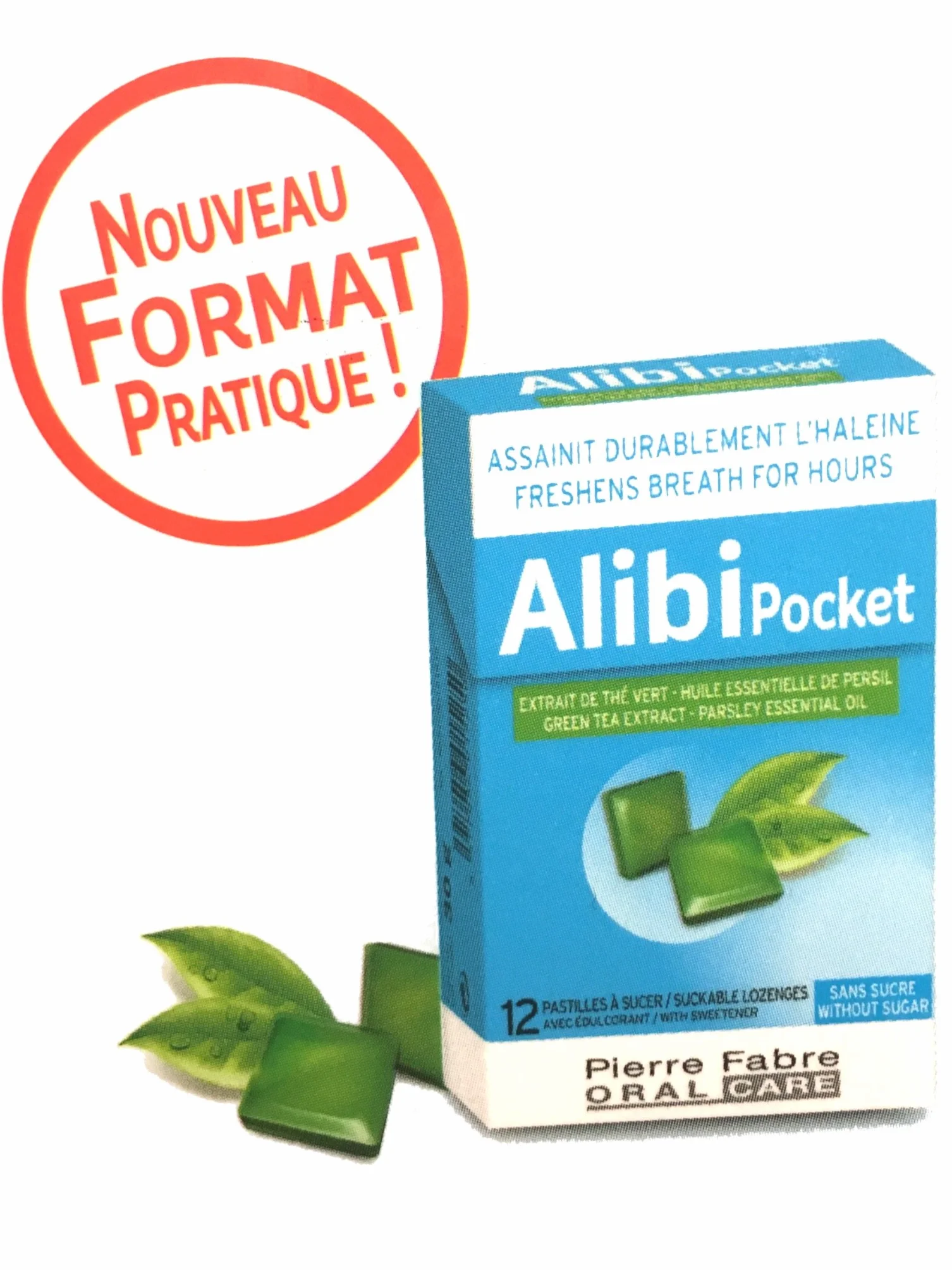 Alibi - Elgydium pocket Assainit durablement l'haleine Pour une haleine PURE et SÛRE - Extrait de thé vert et d'huile essentielle de persil - Lot de 3 boites de 12 Pastilles à sucer