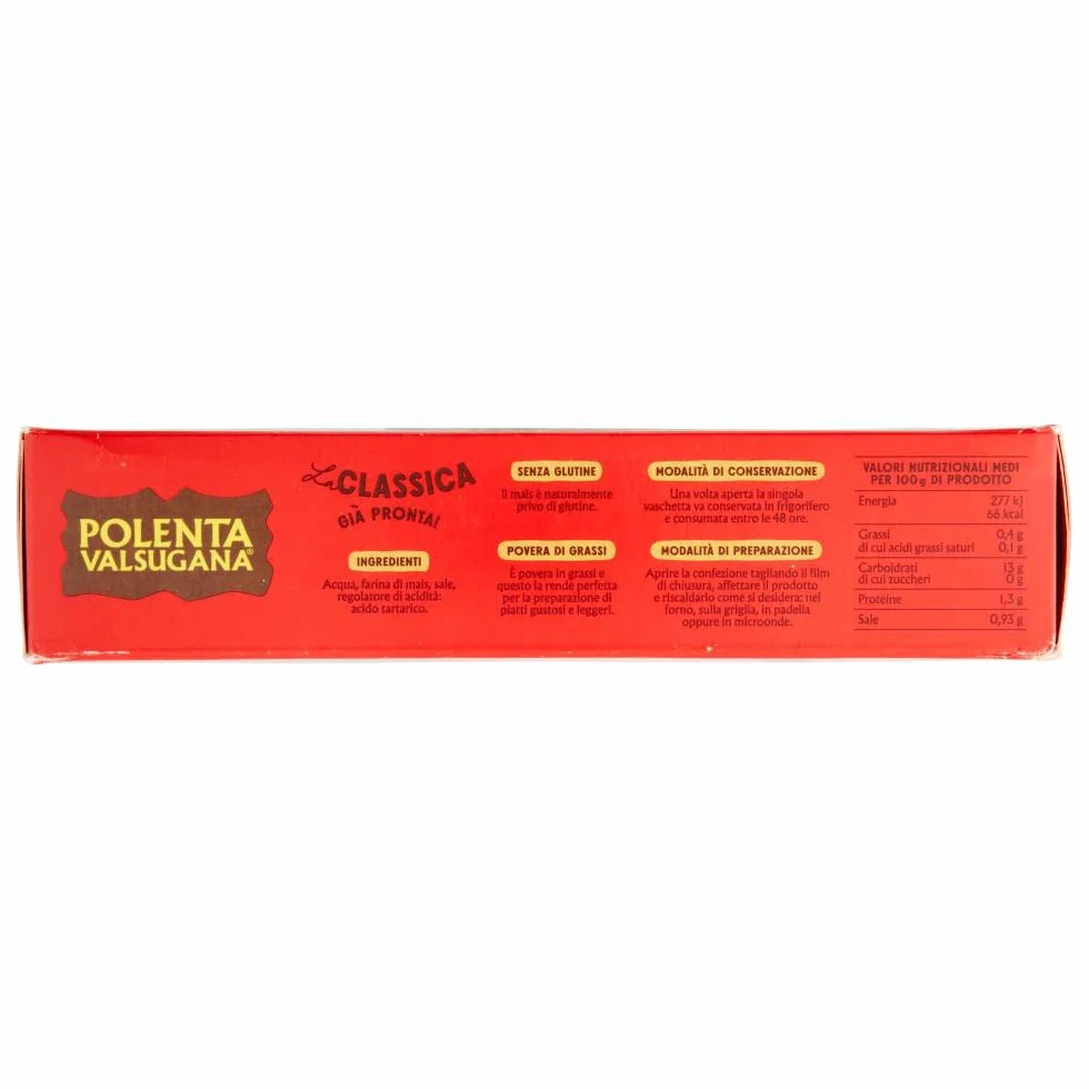 Polenta Valsugana La Classica Lot de 3 plats préparés avec 100 % maïs italien 1200 g