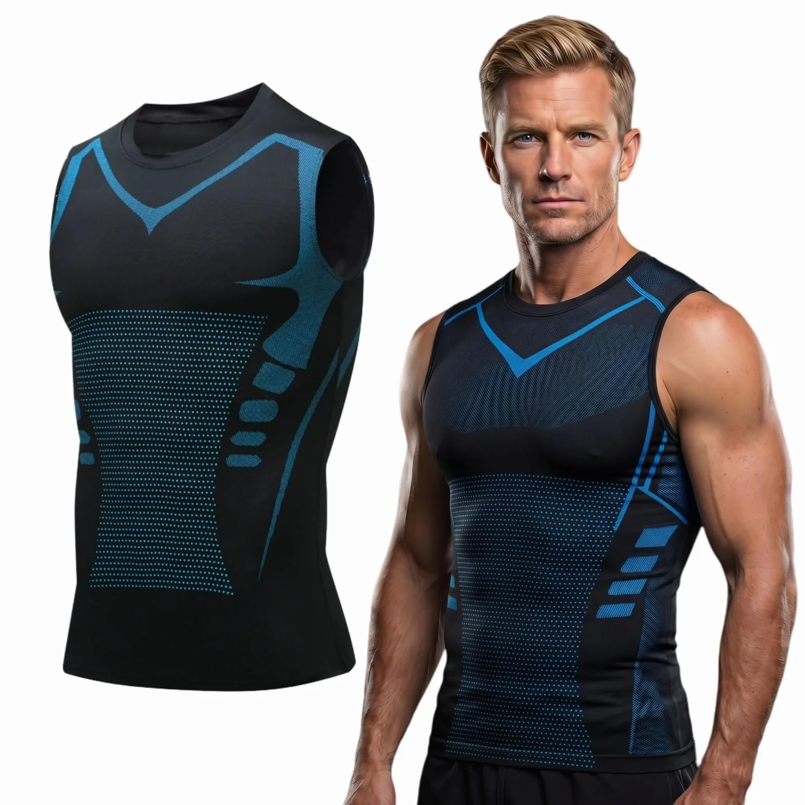 Débardeur Gainant Homme Compression Shapepower Lot 3 Pièces Gaine Abdominale Ventre Plat