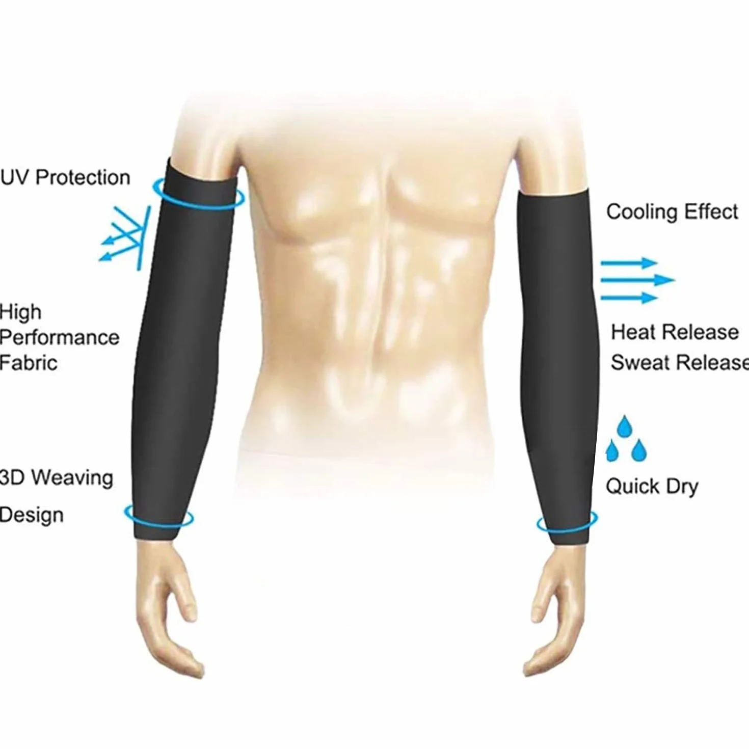 Manchettes de Bras UV Protection UPF 50 - Couverture de Tatouage pour Homme Femme Sport Cyclisme Golf