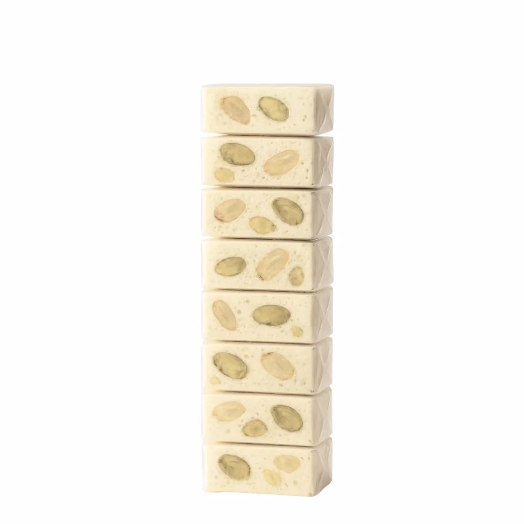 Suprem Nougat | Nougat tendre de Montelimar Artisanal | 25 Nougateaux souples en conserve transparente | Miel de lavande amandes et pistaches | Produit français traditionnel | 250g