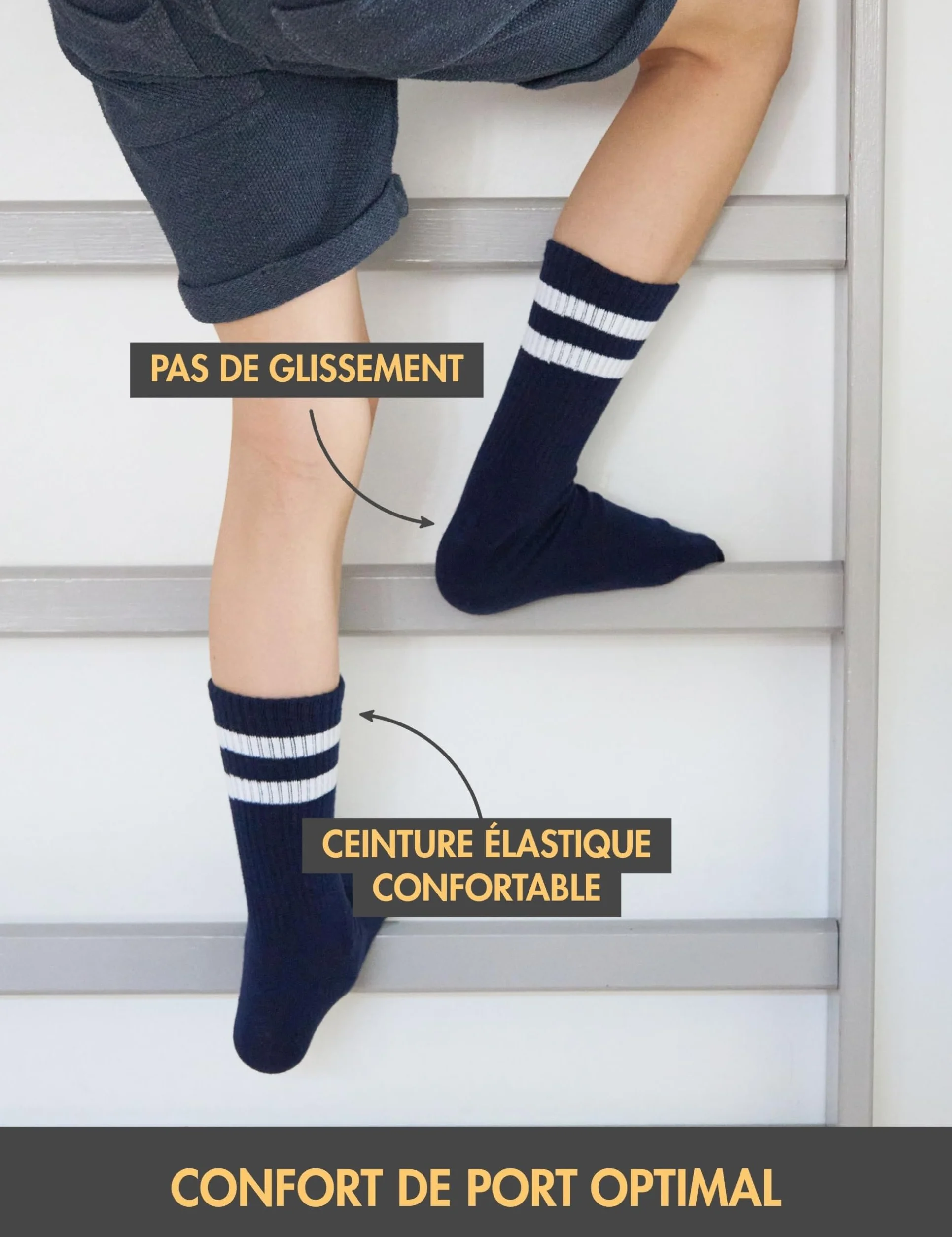 Basic Treasure Lot de 4 Paires de Chaussettes de Tennis Enfant en Coton