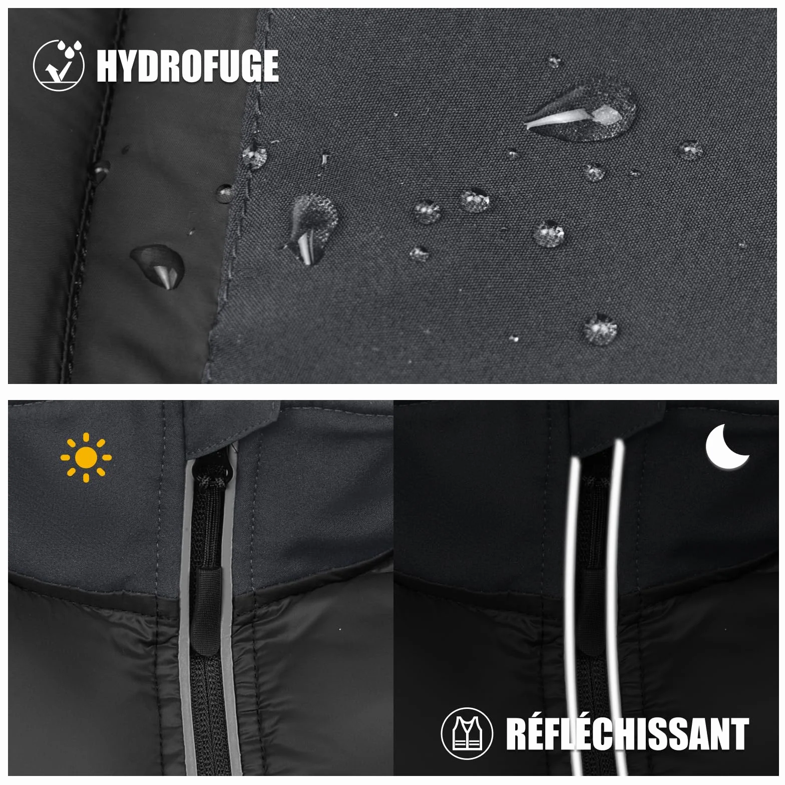 WORK IDEA Gilet softshell homme imperméable coupe-vent veste sans manches respirant léger poches cyclisme course randonnée golf