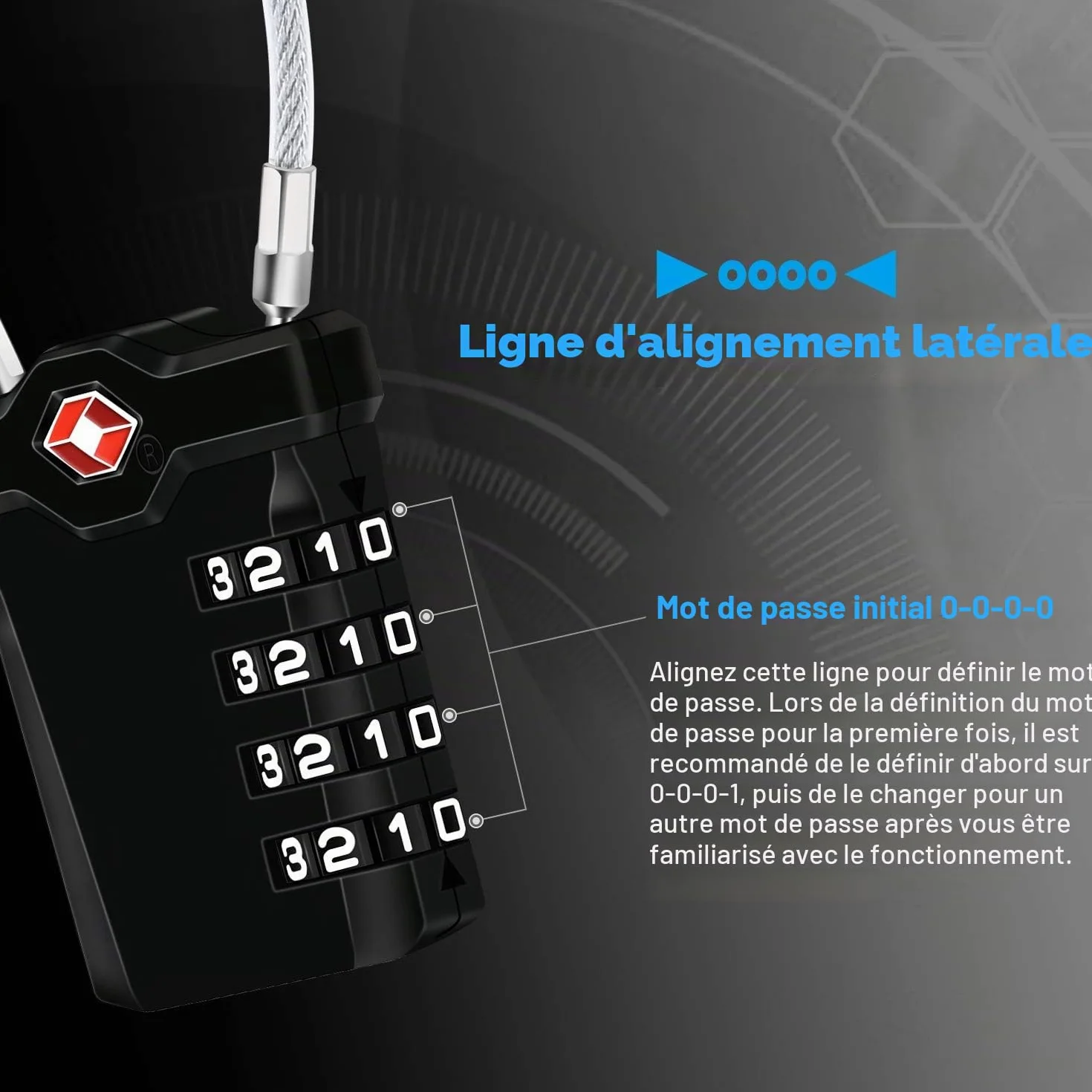 Diyife Cadenas à Code 4 Chiffres Lot de 2 avec Câble 14cm Noir