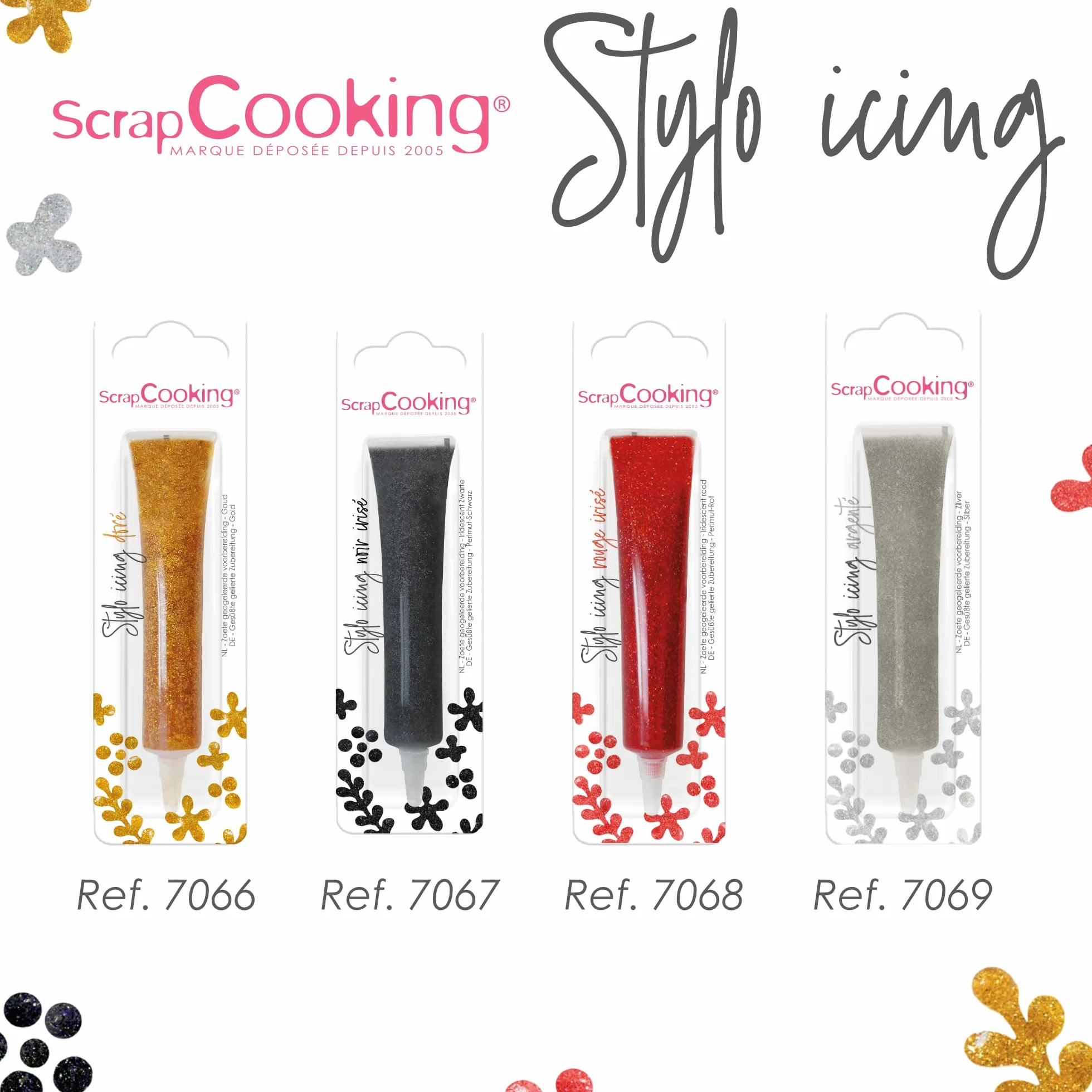 ScrapCooking - Stylo Icing Doré - Stylo de Glaçage Alimentaire Pâtisserie 26 g - Crayon Décoratif Comestible - Écrire & Dessiner sur Desserts, Gâteaux & Biscuits - Anniversaire Noël - Or Gold - 7066