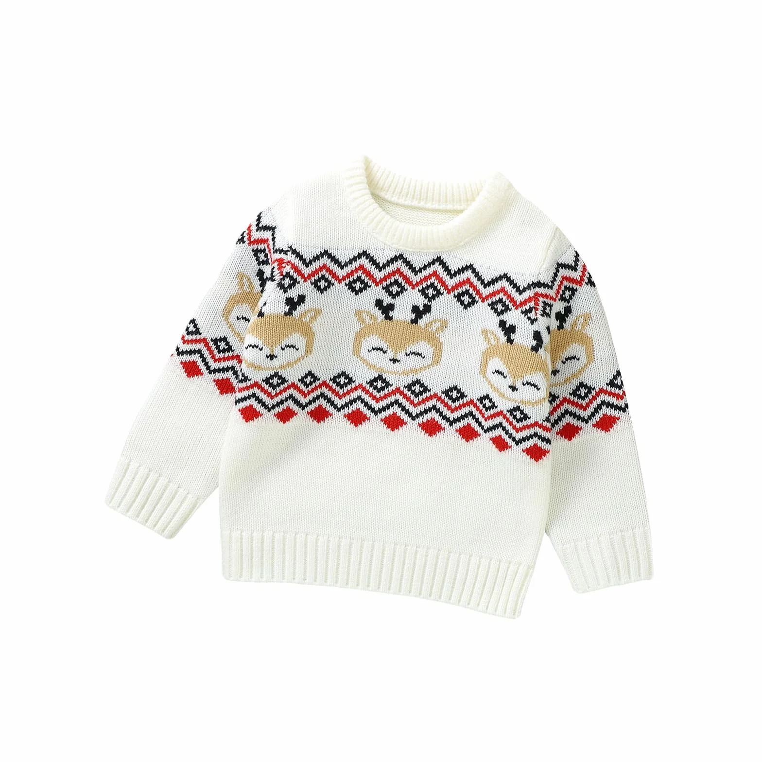 Pull de Noël Bébé Garçon Fille Tricoté Col Rond 6 Mois-3 Ans