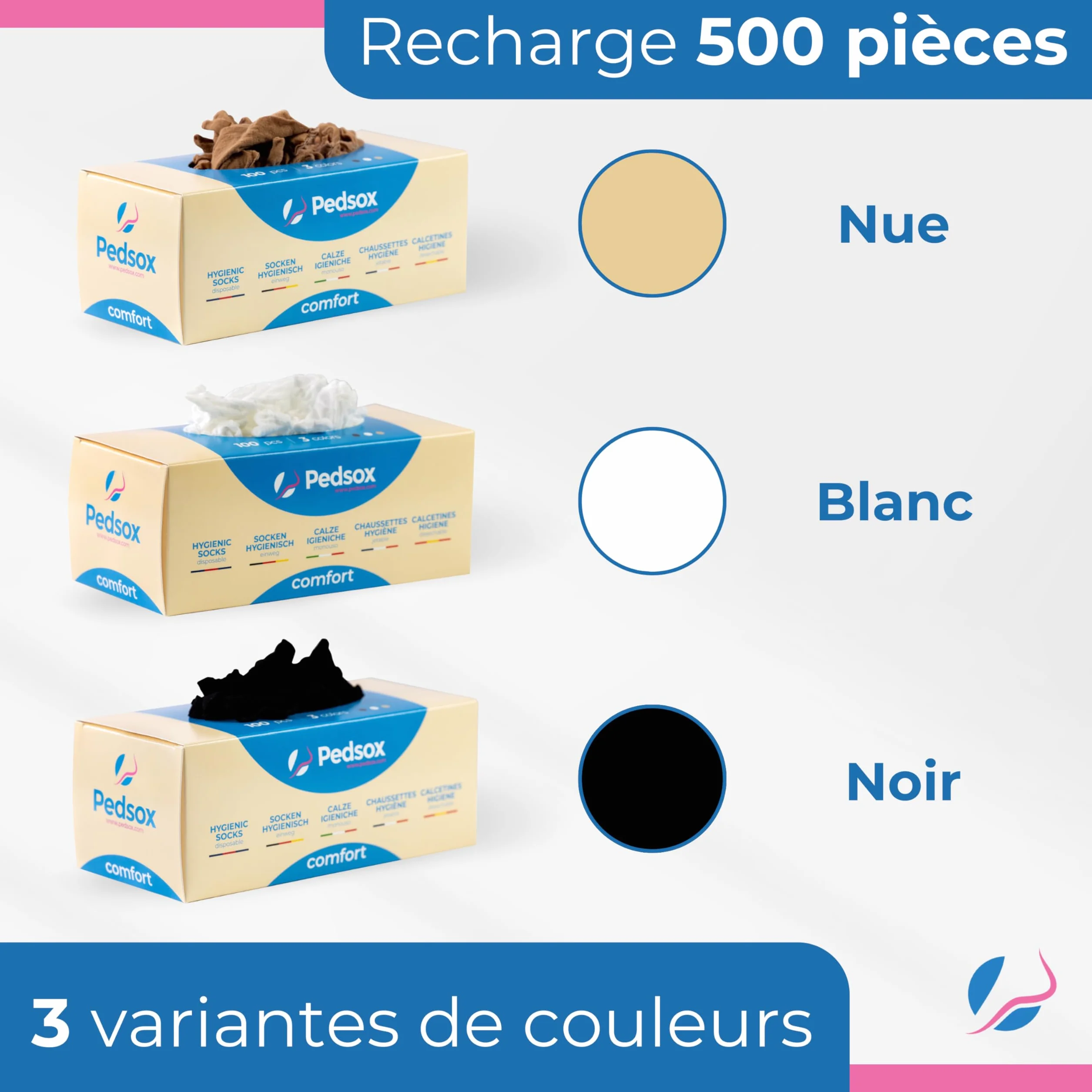 Lot de 500 chaussettes hygiéniques avec distributeur Comfort