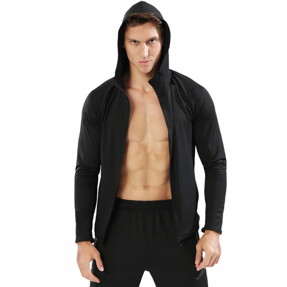 Sweats à Capuche Sport Hommes Fermeture éclair Running Vestes Gym Haut
